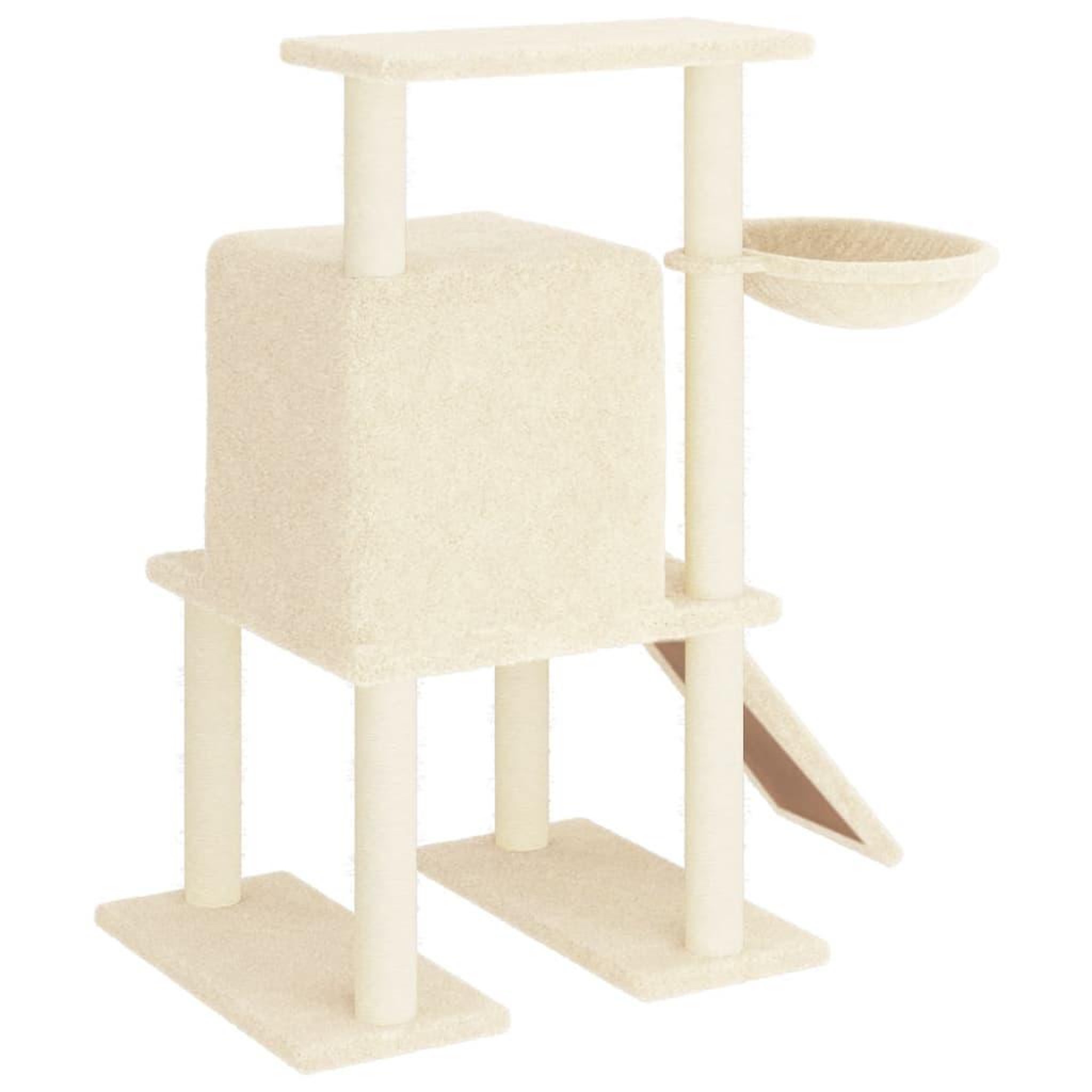 Voir la diapositive 5 : VIDAXL Arbre a chat avec griffoirs en sisal Creme 96,5 cm