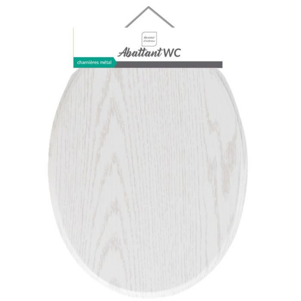 Paris Prix Abattant WC Effet Bois  Strata  46cm Blanc