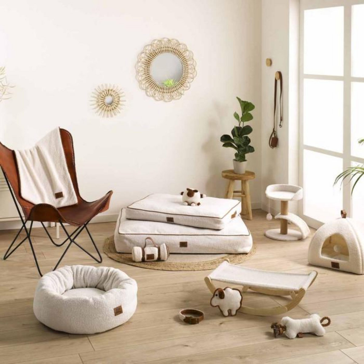 Paris Prix Jouet Peluche Mouton pour Chien  Wooly  40cm Écru