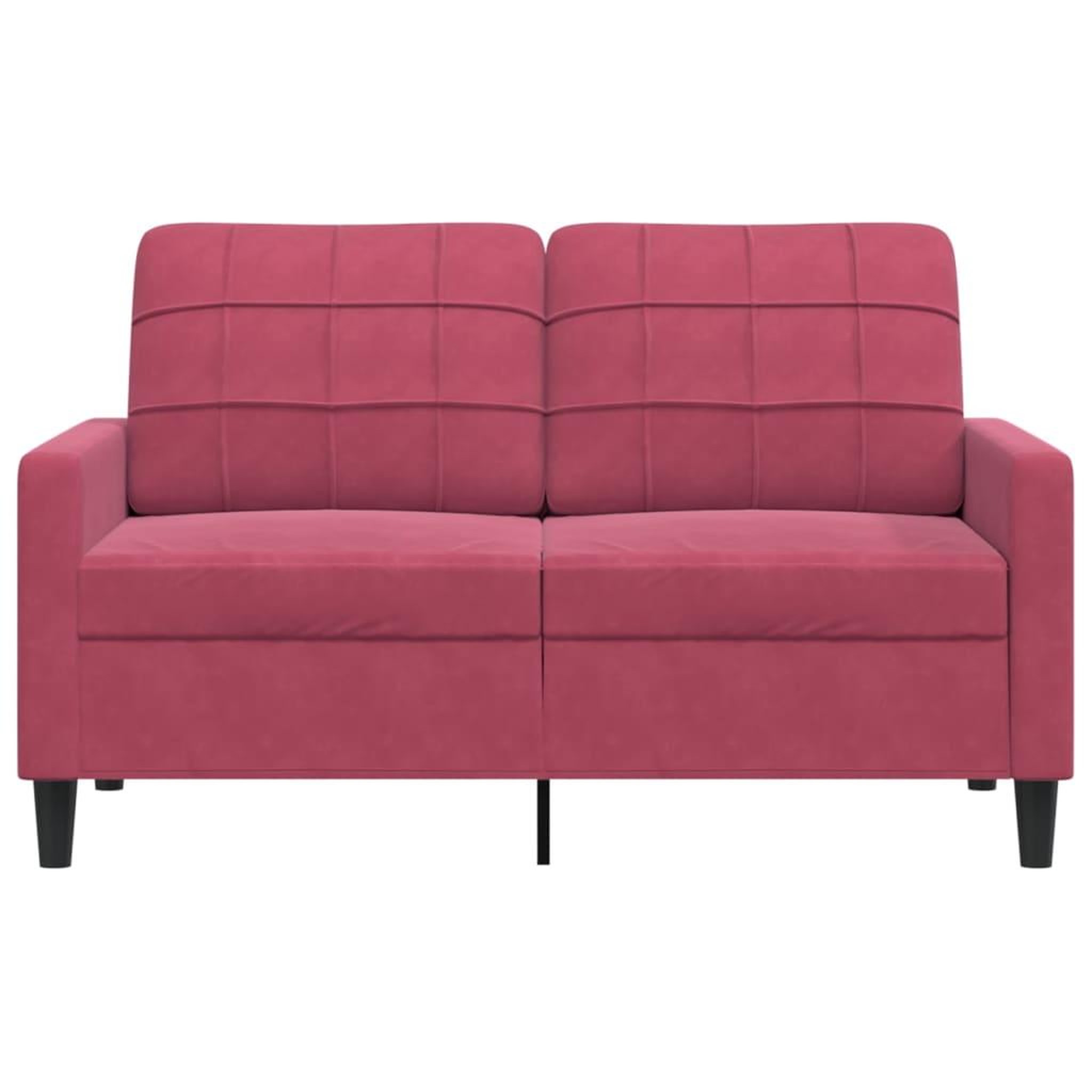 Voir la diapositive 4 : VIDAXL Canape a 2 places Rouge bordeaux 120 cm Velours