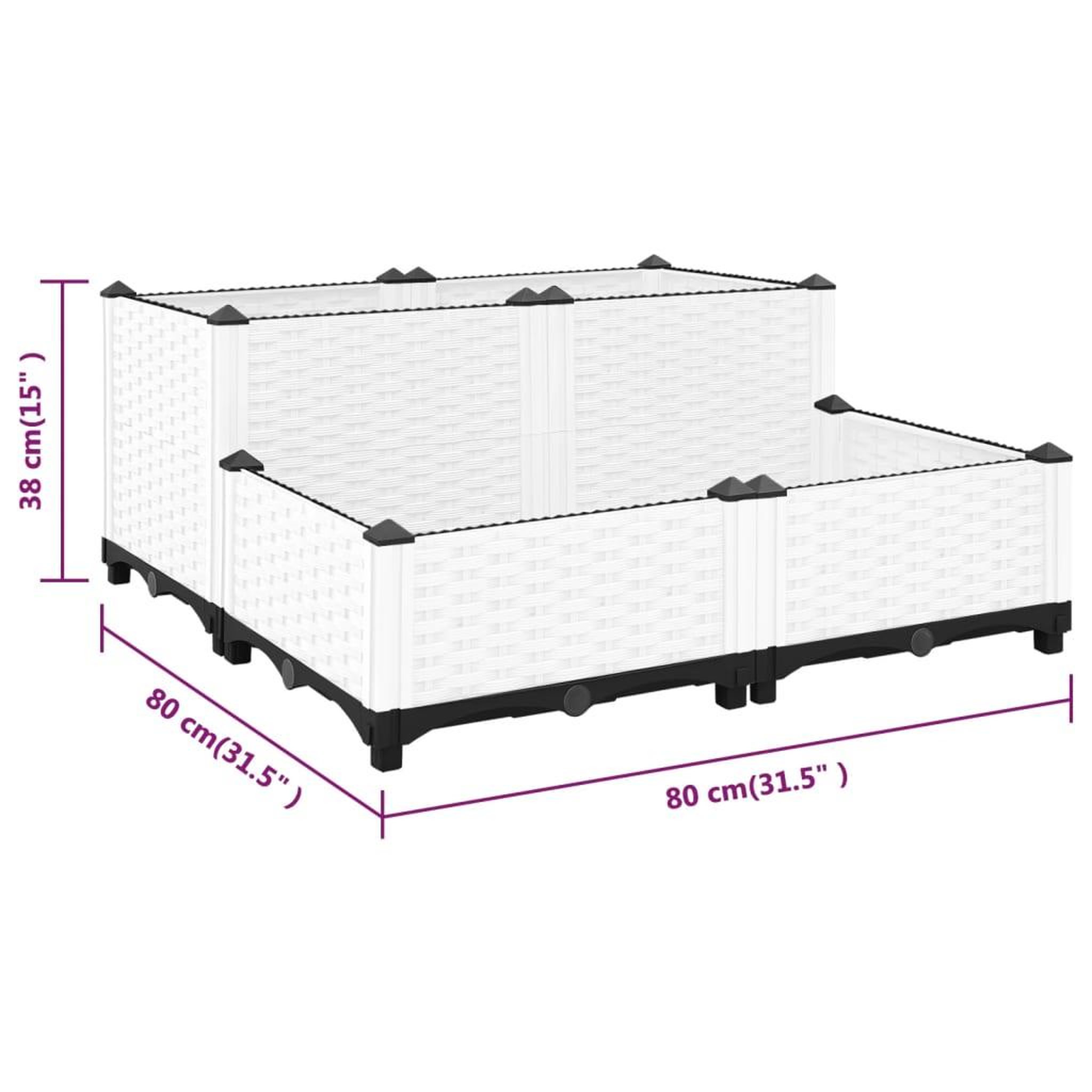 Voir la diapositive 6 : VIDAXL Lit sureleve 80x80x38 cm Polypropylene
