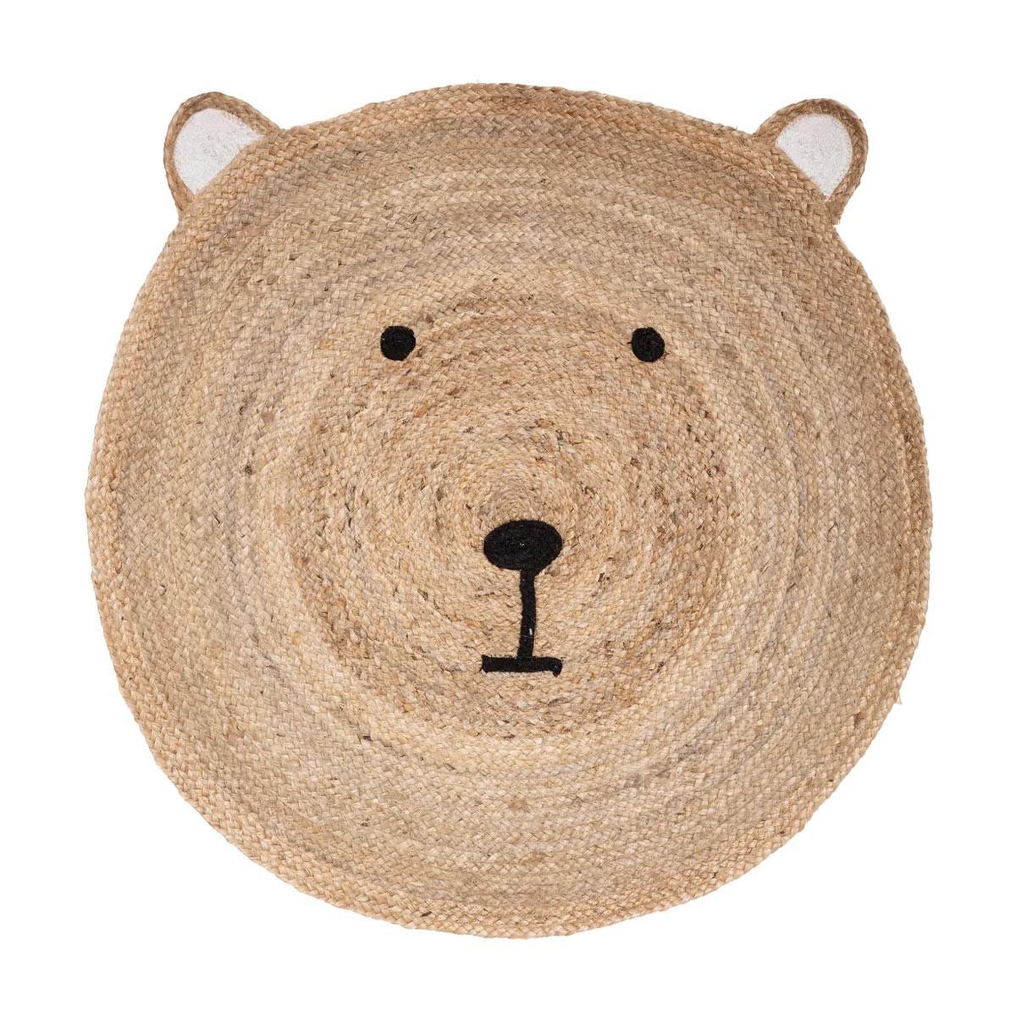 Voir la diapositive 1 : Atmosphera Kids Tapis enfant en jute  tête ourson  100cm naturel