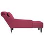Voir la diapositive 5 : VIDAXL Fauteuil long avec coussin et accoudoir droit rouge bordeaux