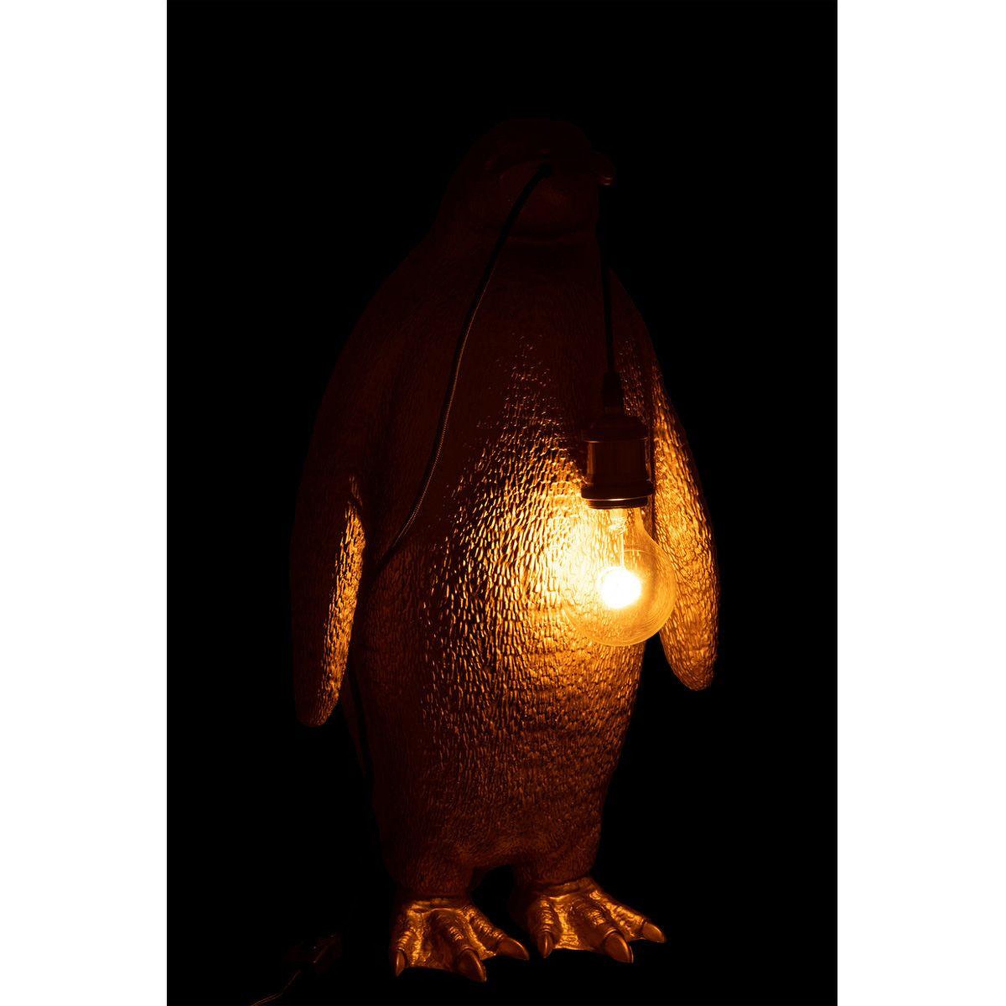Voir la diapositive 4 : J-LINE Lampe à Poser en Résine  Pingouin  59cm Or