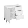 Voir la diapositive 3 : BEST MOBILIER Girona - buffet bas - blanc - 3 tiroirs et 1 porte - 103 cm