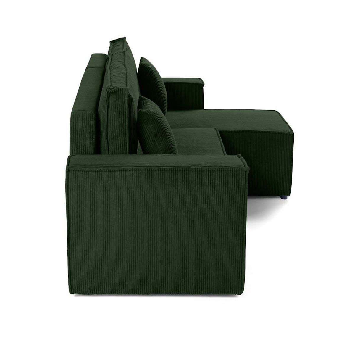 BEST MOBILIER Cezanne - canapé d'angle réversible - 4 places - convertible avec coffre - en velours côtelé