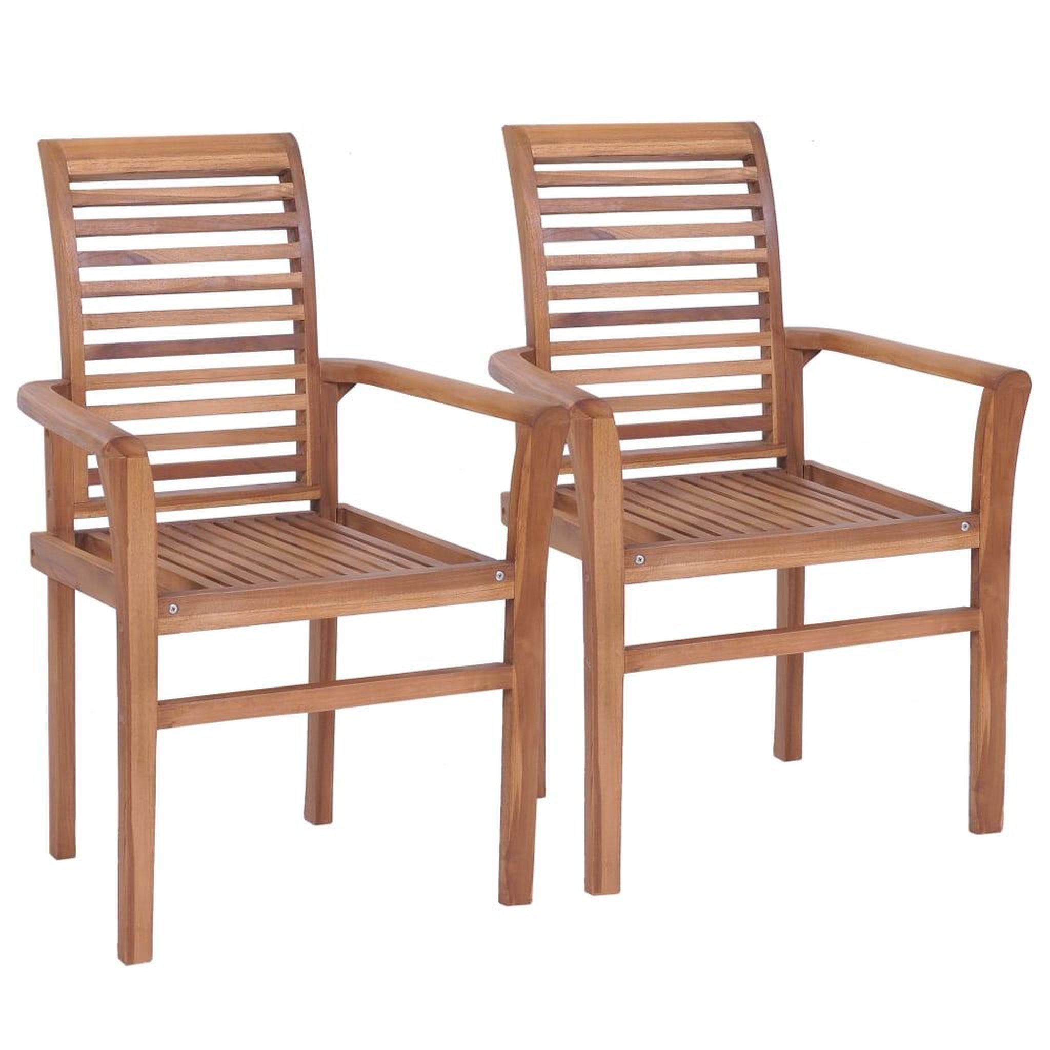 Voir la diapositive 3 : VIDAXL Chaises a manger lot de 2 avec coussins bleu clair Bois de teck