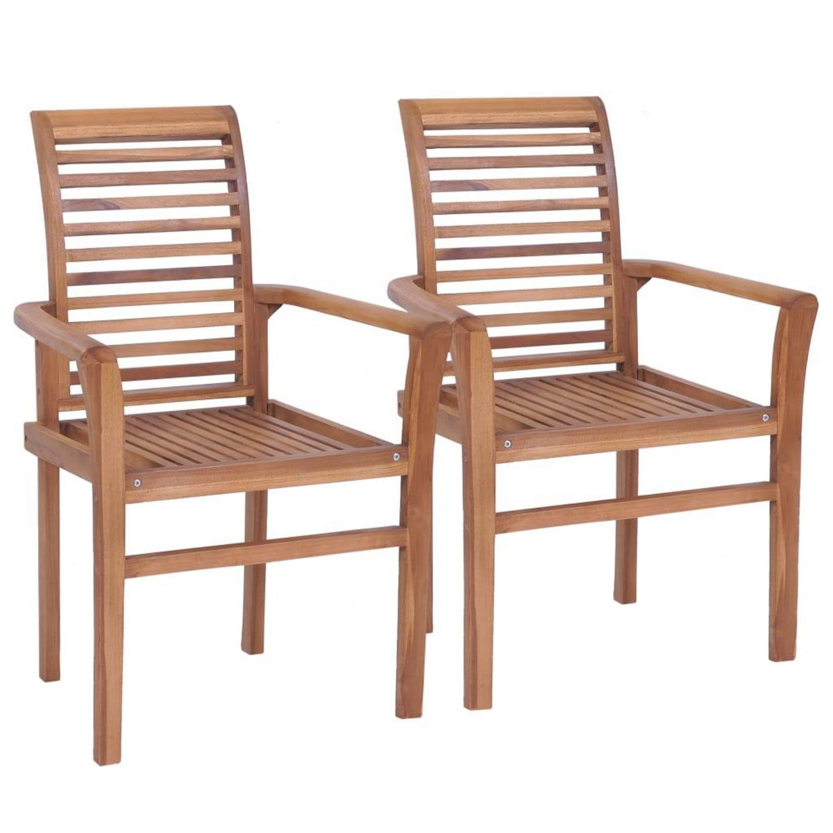 VIDAXL Chaises a manger lot de 2 avec coussins bleu clair Bois de teck