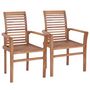 Voir la diapositive 3 : VIDAXL Chaises a manger lot de 2 avec coussins bleu clair Bois de teck