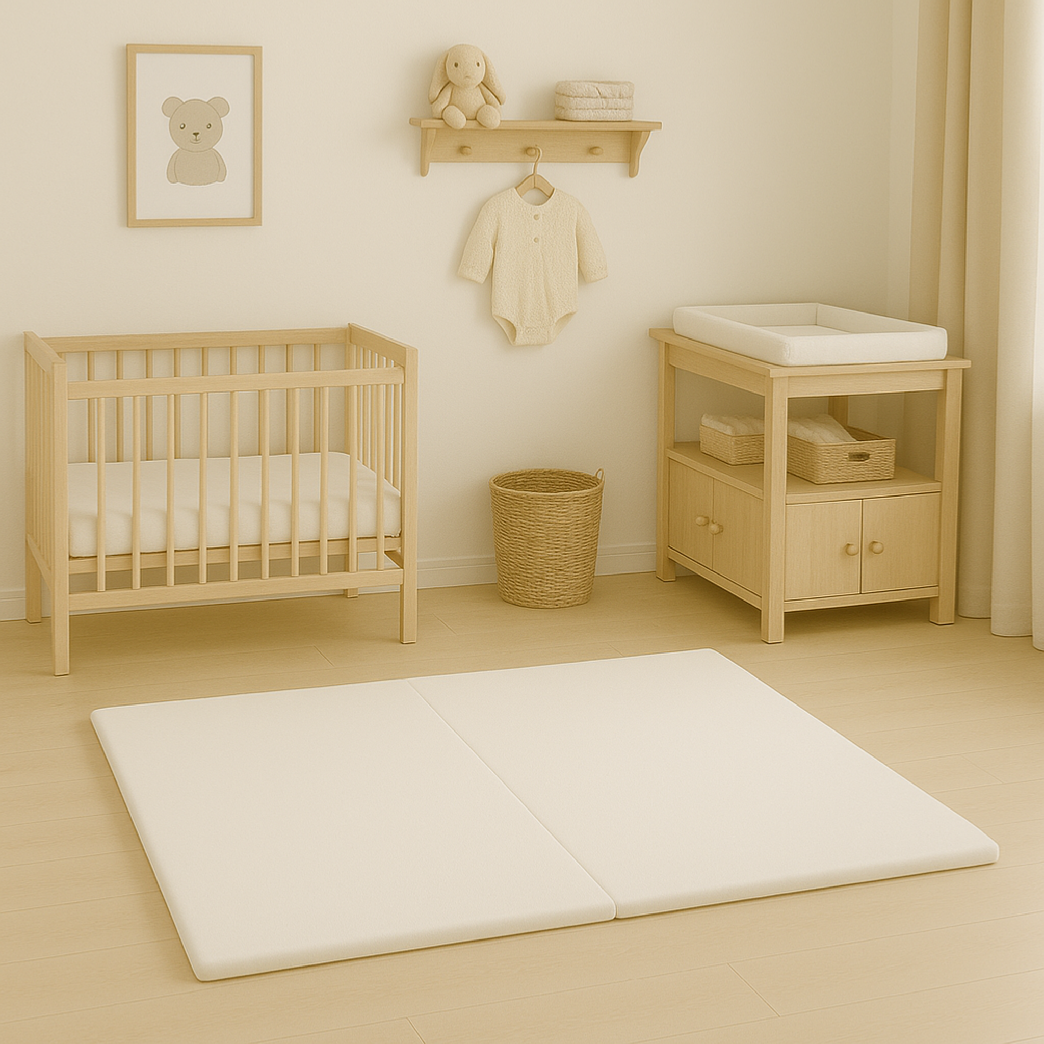 Voir la diapositive 2 : CH'TI BOUT Tapis de sol imperméable 160 x 100 x 2,5 cm - coton a enduction acrylique