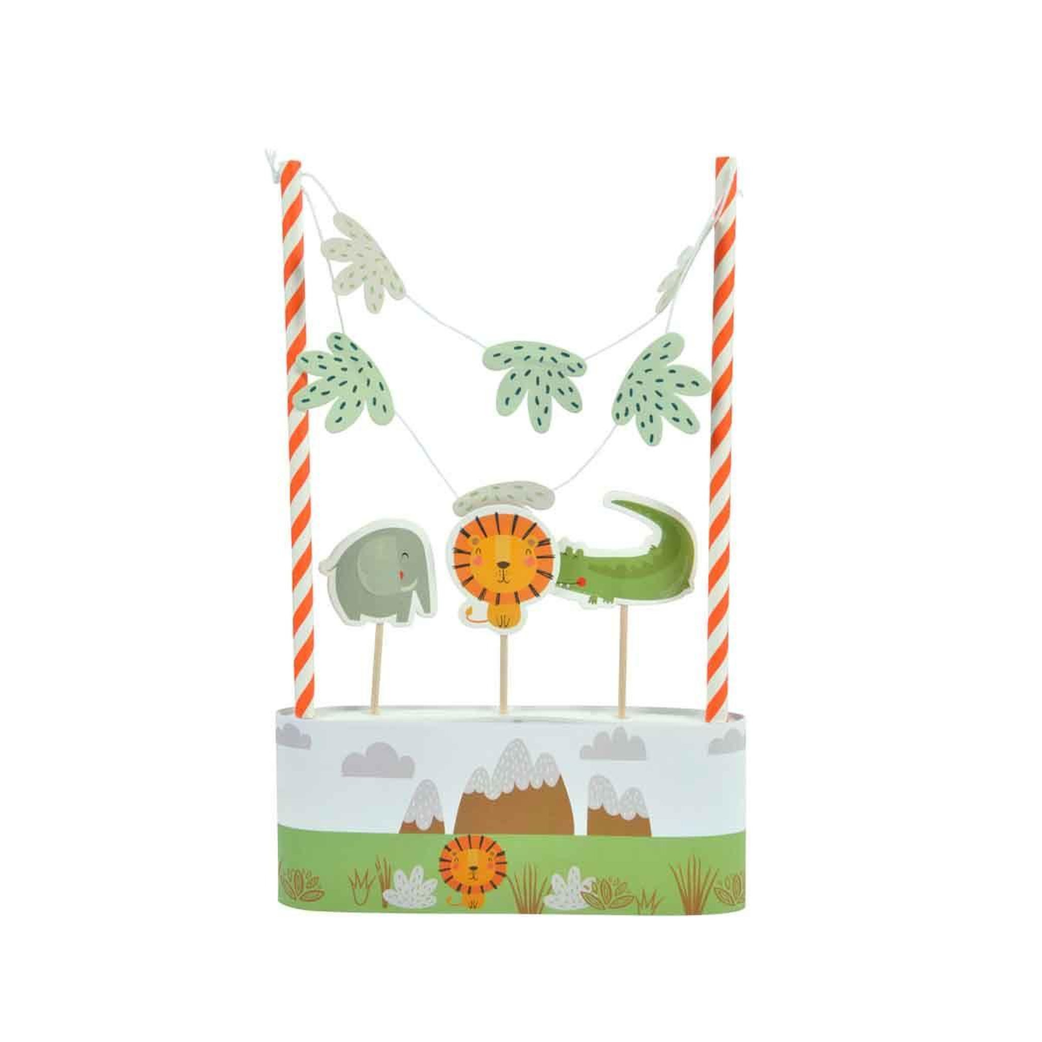 HOMEA Décoration de Gâteau 3 Figurines  Savane  Multicolore