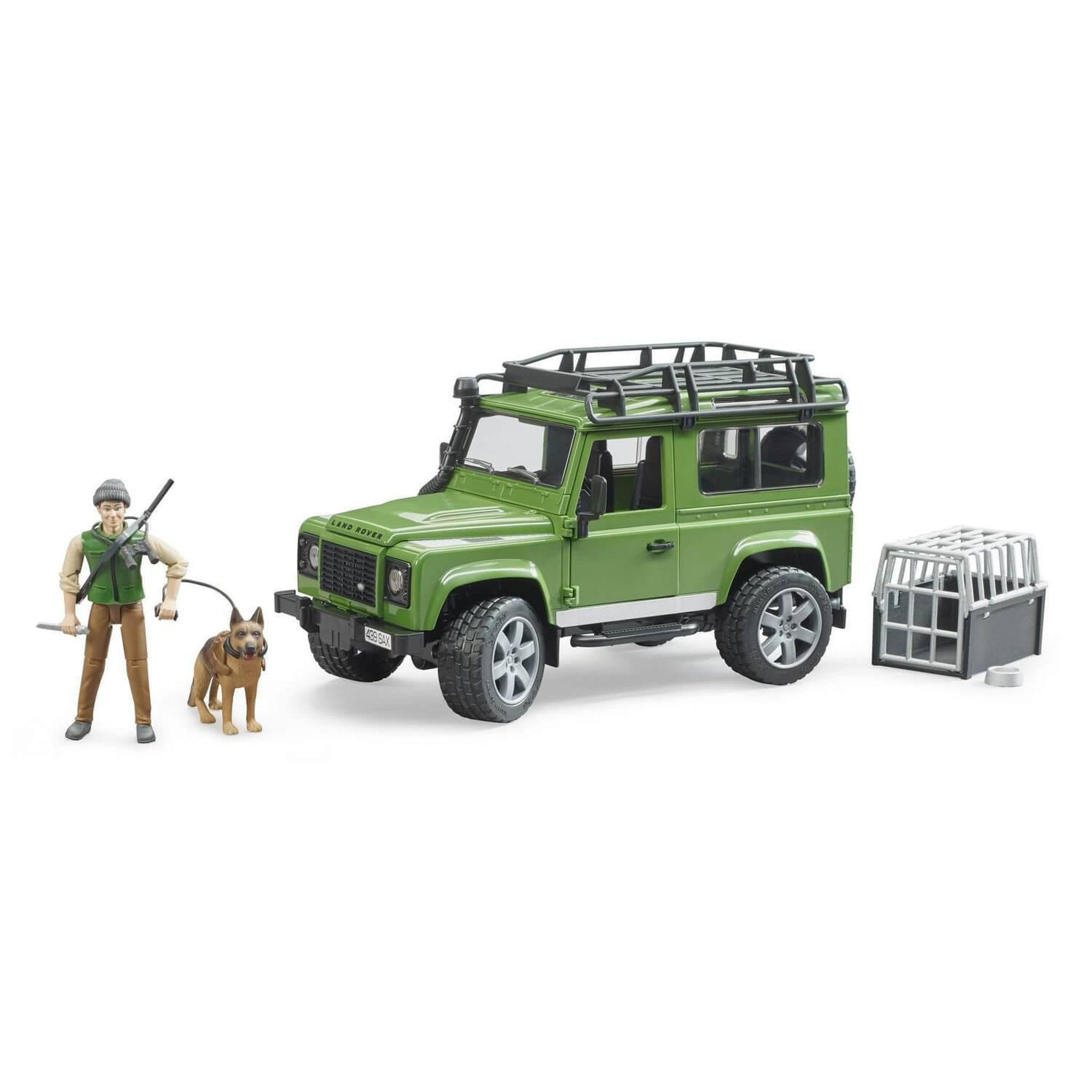 Voir la diapositive 1 : Bruder Land Rover Defender Station avec garde forestier et son chien