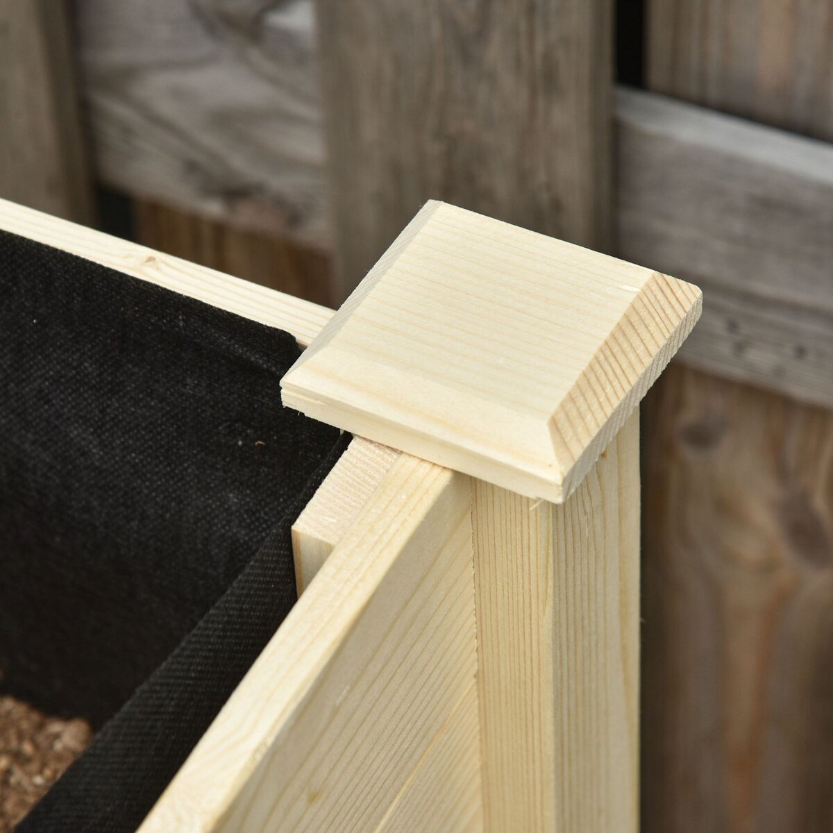 OUTSUNNY Jardinière sur pieds - potager sur roulettes - étagère, inserts d'irrigation, feutre de drainage inclus - bois massif sapin