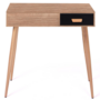 Voir la diapositive 4 : ID MARKET Coiffeuse scandinave LISA miroir rabattable hêtre et noir