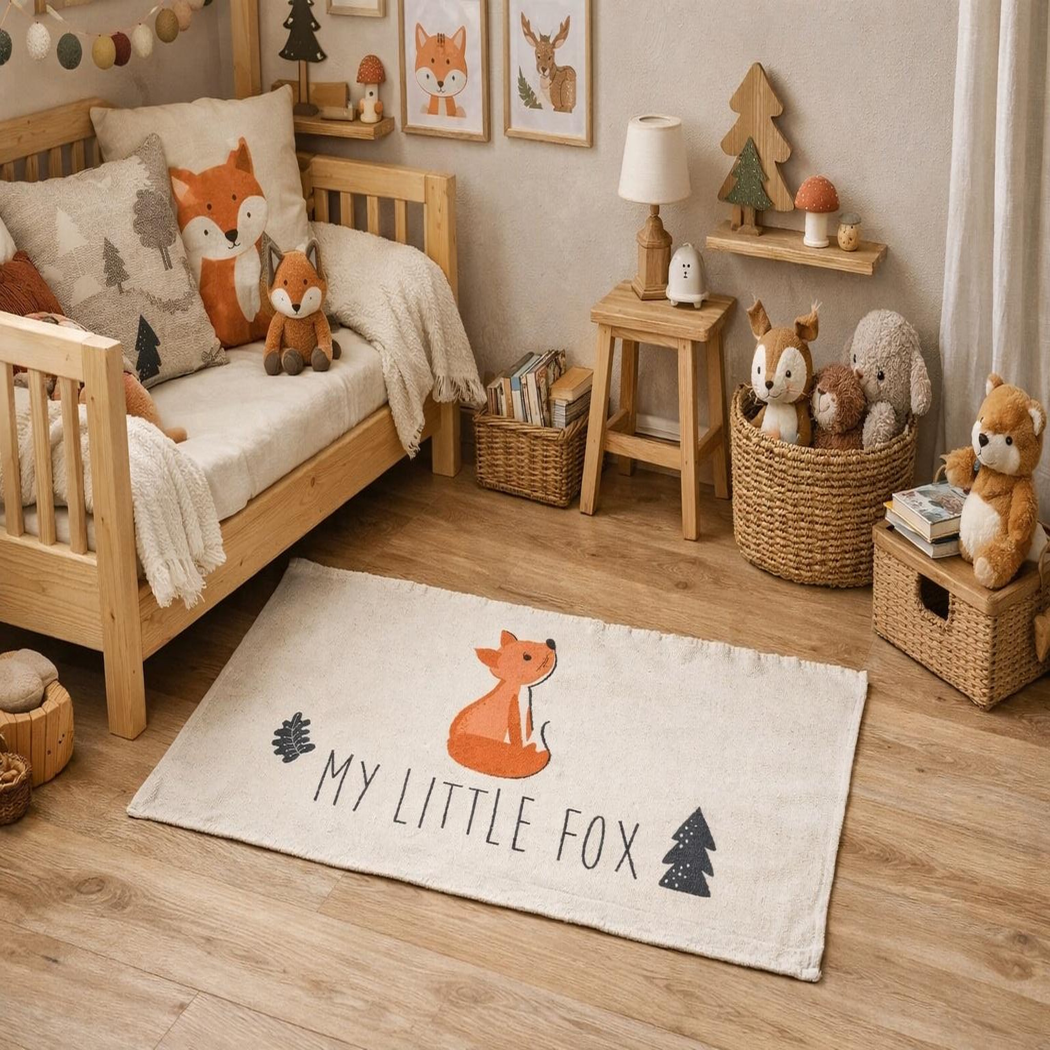 Voir la diapositive 3 : Eden Tapis enfant renard design et moderne