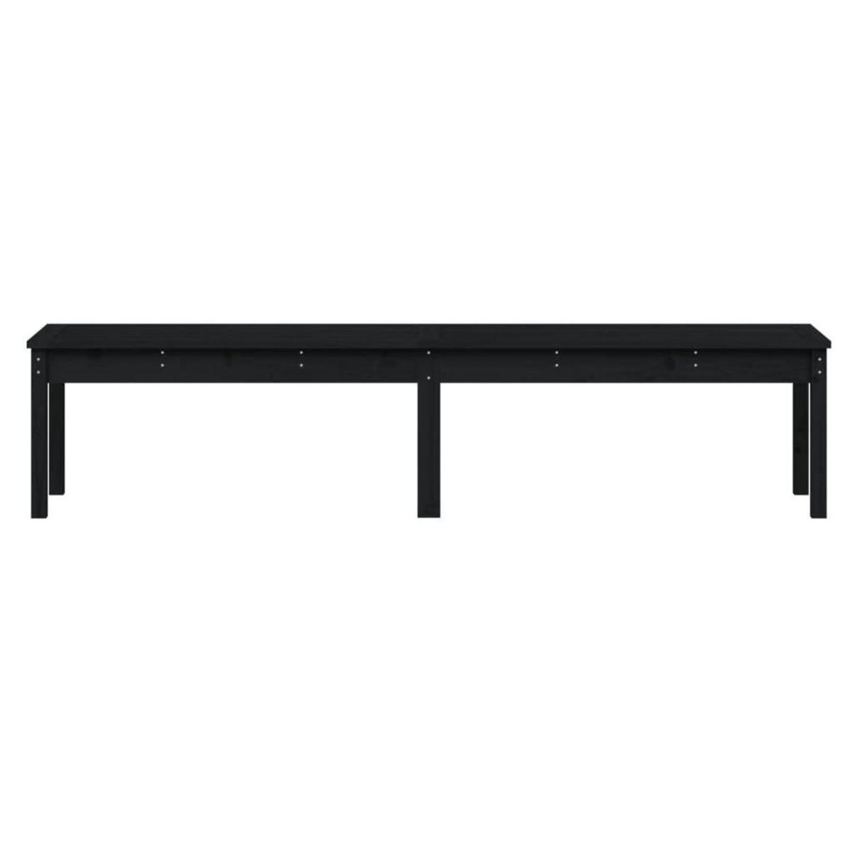 VIDAXL Banc de jardin a 2 places noir 203,5x44x45cm bois massif de pin
