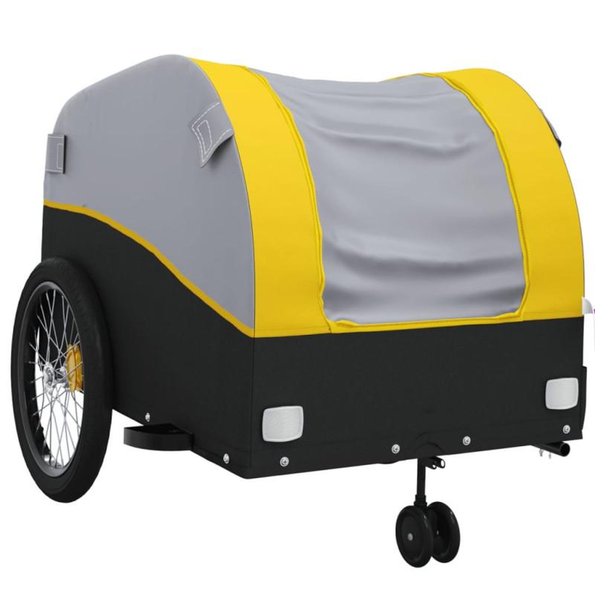 Voir la diapositive 4 : VIDAXL Remorque de vélo noir et jaune 45 kg fer