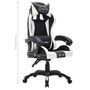 Voir la diapositive 6 : VIDAXL Fauteuil de jeux video avec LED RVB Blanc et noir Similicuir