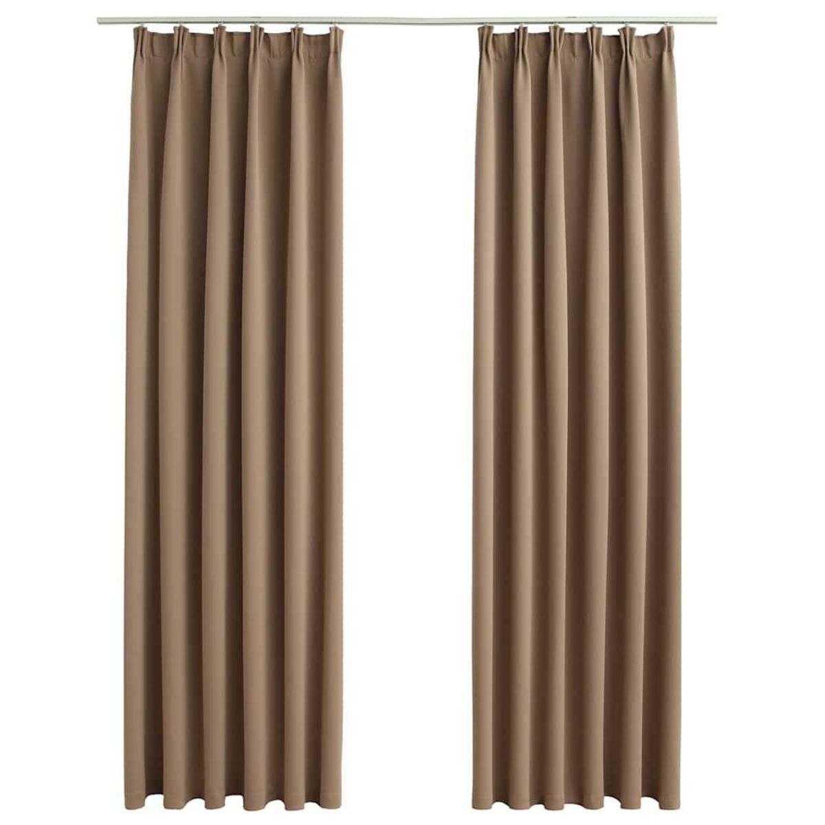 VIDAXL Rideaux occultants avec crochets 2 pcs Taupe 140x245 cm