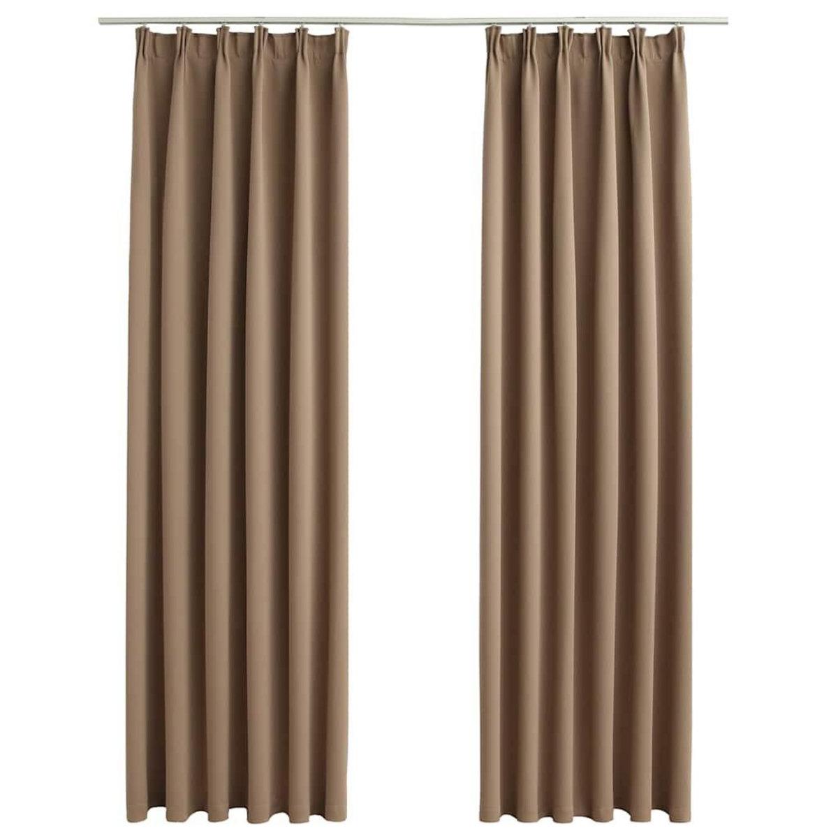 VIDAXL Rideaux occultants avec crochets 2 pcs Taupe 140x245 cm