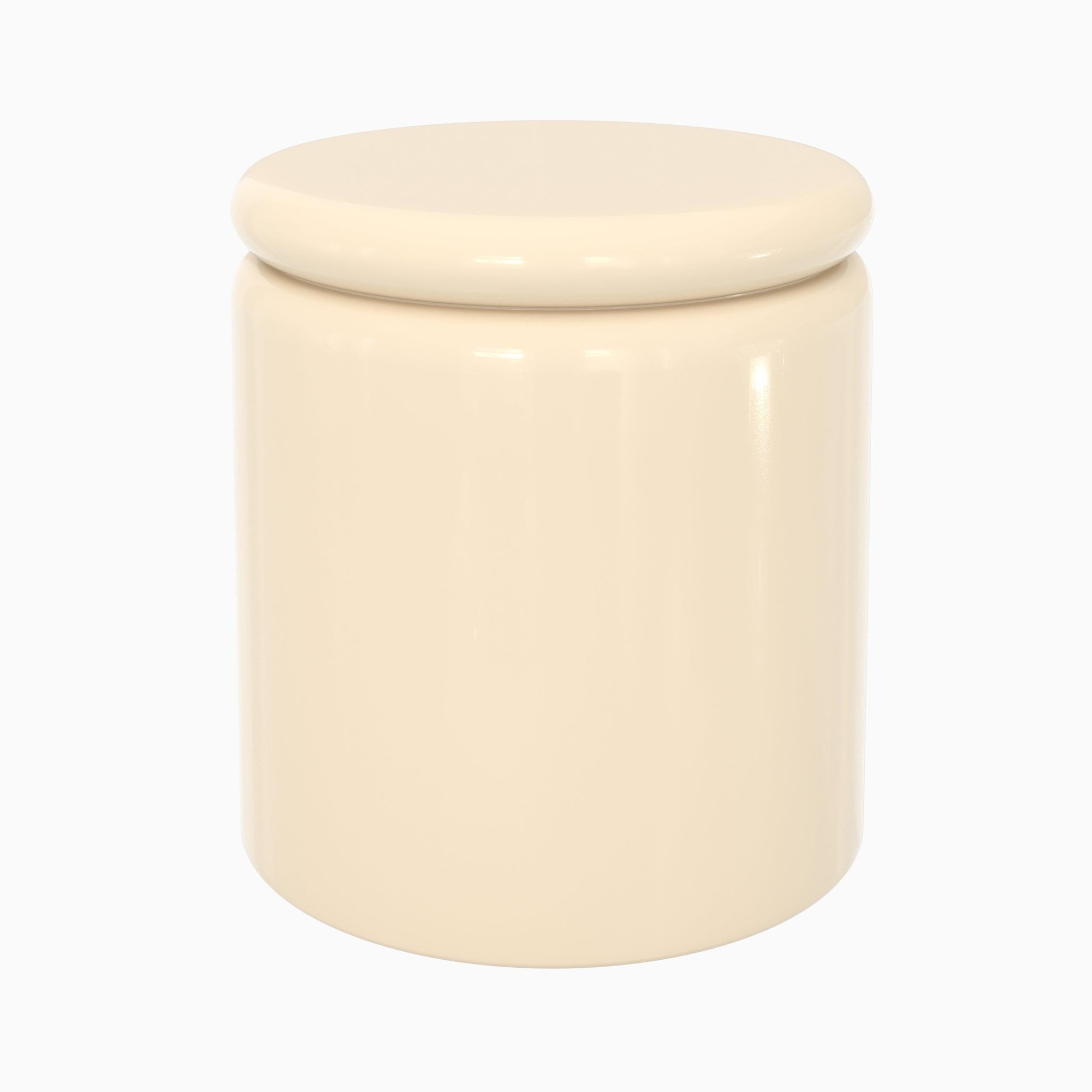 MAISON PAVANE Table d'appoint en mdf laqué blanc cassé, d40 cm-oscar