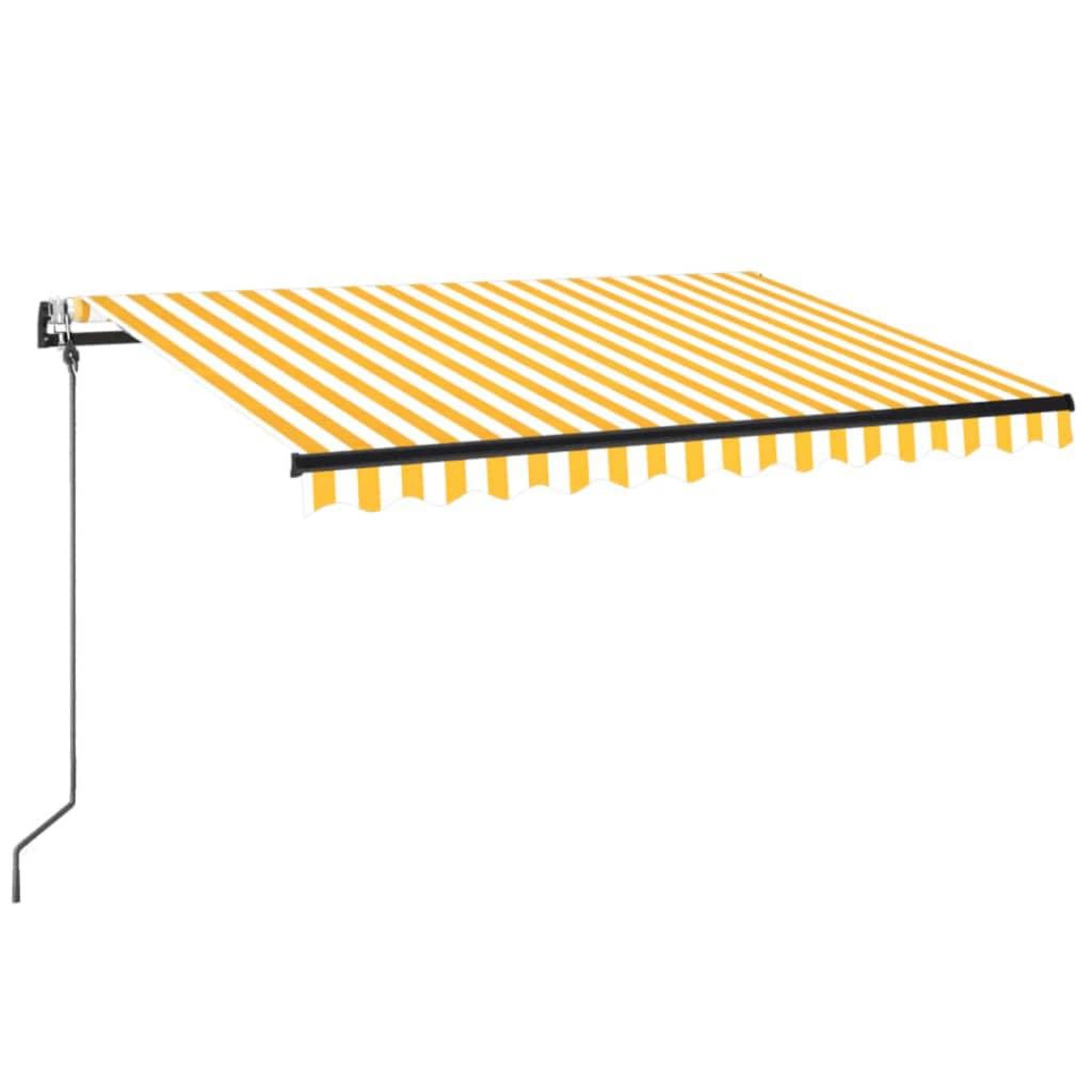 Voir la diapositive 2 : VIDAXL Auvent automatique capteur de vent/LED 350x250cm Jaune et blanc