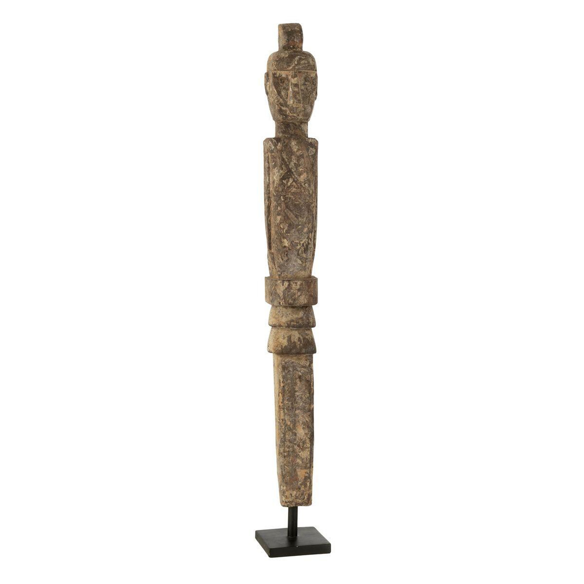 Voir la diapositive 1 : J-LINE Statue Déco en Bois  Lauwra  90cm Naturel