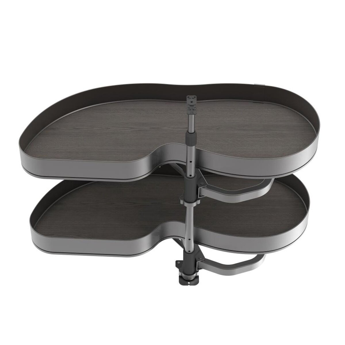 EMUCA SRL Systéme d'angle Lake Harmony pour meuble de cuisine -  Gauche -  Hauteur réglable -  Acier et Bois -  Gris anthracite