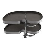EMUCA SRL Systéme d'angle Lake Harmony pour meuble de cuisine -  Gauche -  Hauteur réglable -  Acier et Bois -  Gris anthracite