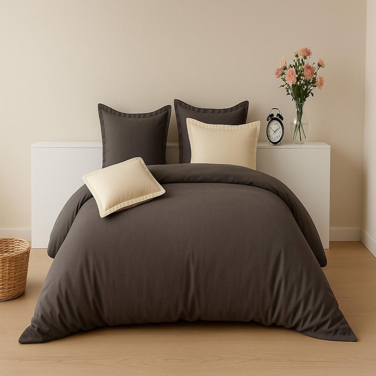 BATON ROUGE Taie d'oreiller avec volant percale