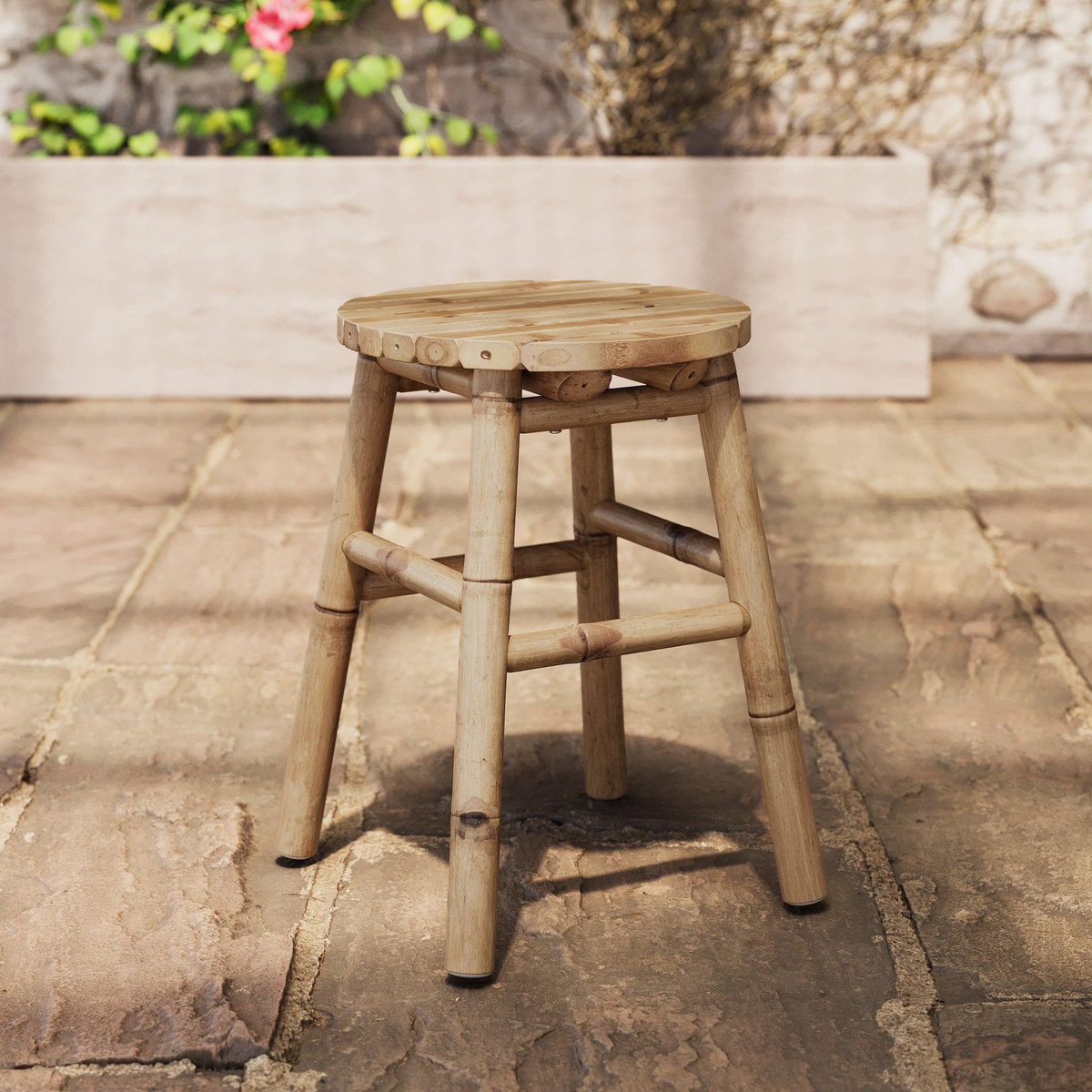 Rendez vous déco Tabouret de jardin en bambou H45,5 cm-Polly