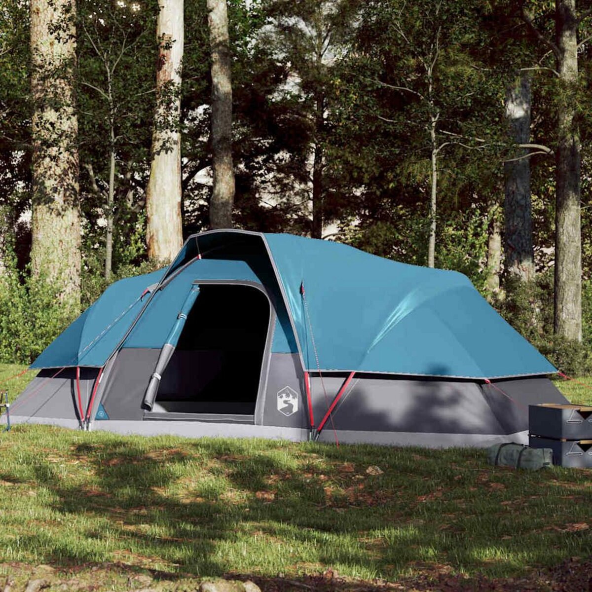VIDAXL Tente familiale a dome 9 personnes bleu impermeable