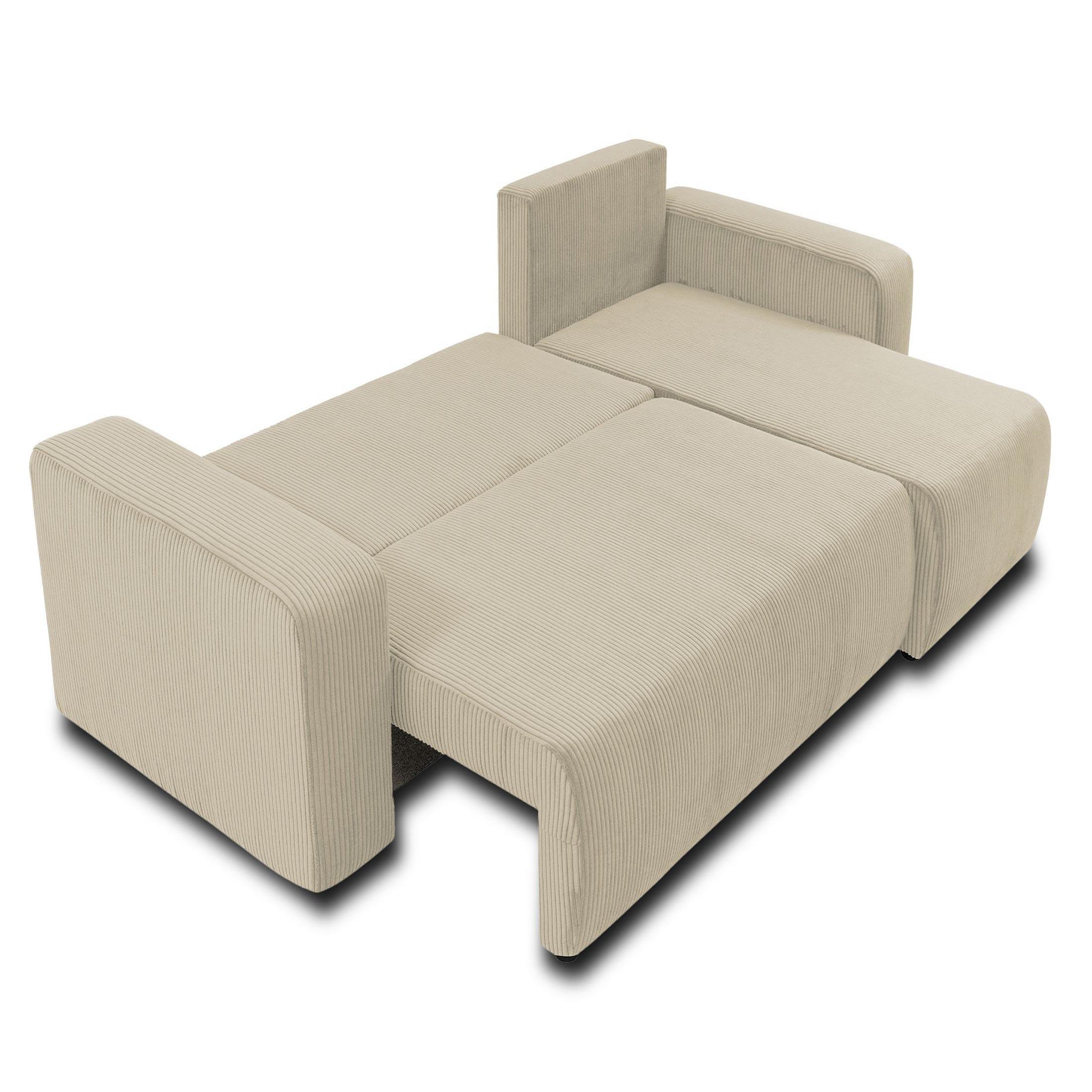 Voir la diapositive 3 : BEST MOBILIER Artemisa - canapé d'angle réversible 4 places - convertible avec coffre - en velours côtelé