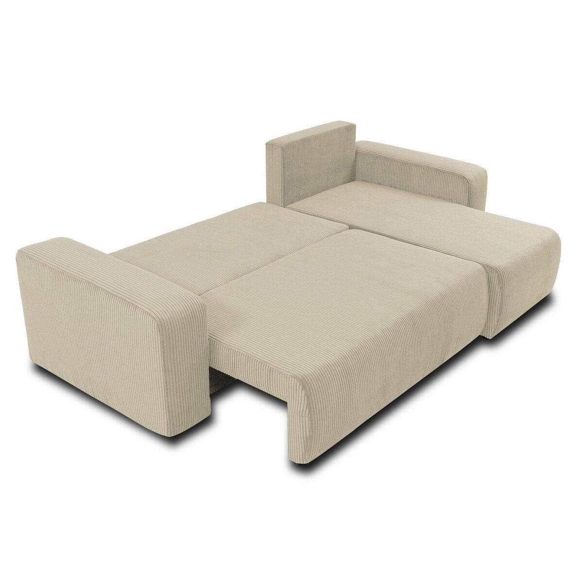 BEST MOBILIER Artemisa - canapé d'angle réversible 4 places - convertible avec coffre - en velours côtelé