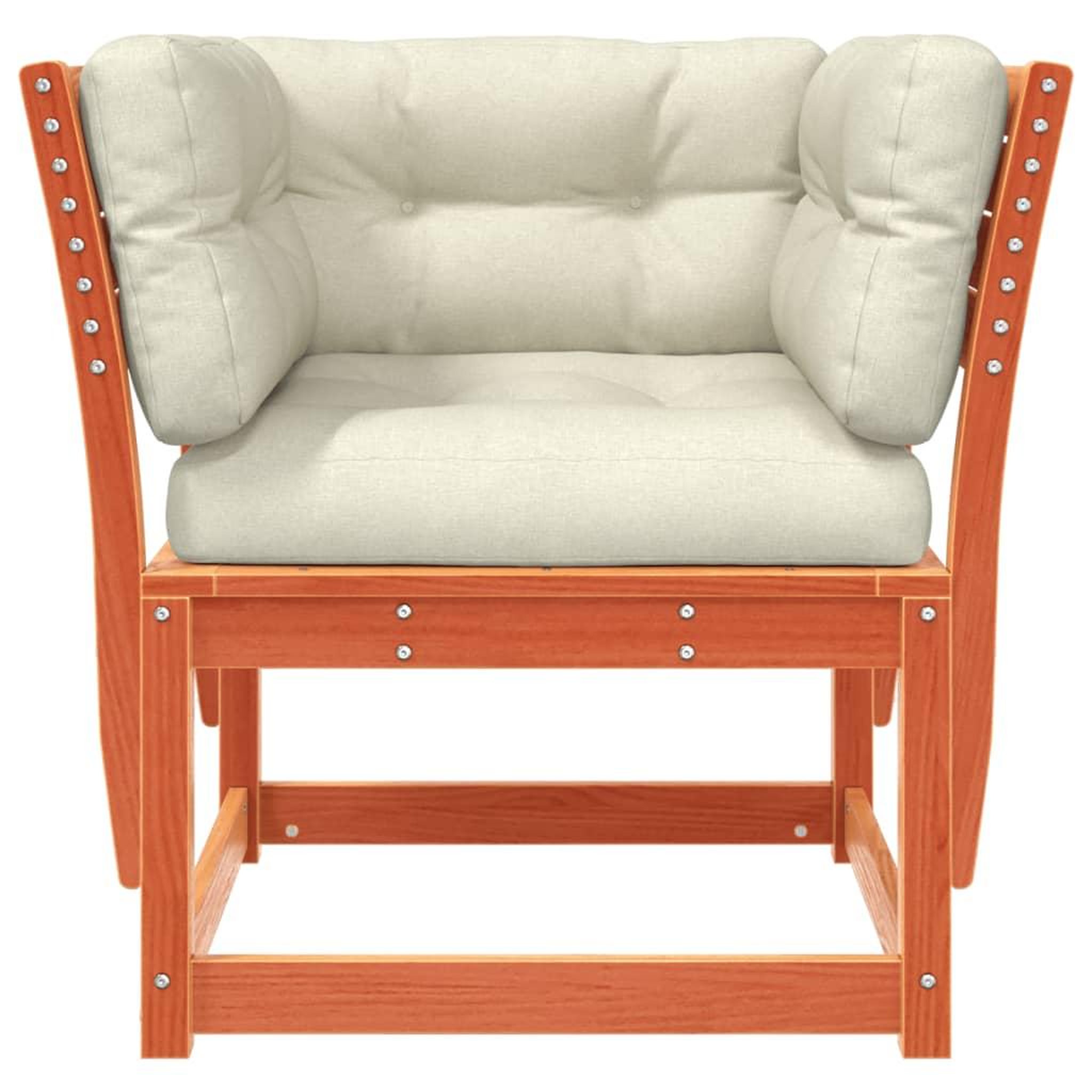 Voir la diapositive 5 : VIDAXL Canape de jardin accoudoirs et coussins cire marron massif pin