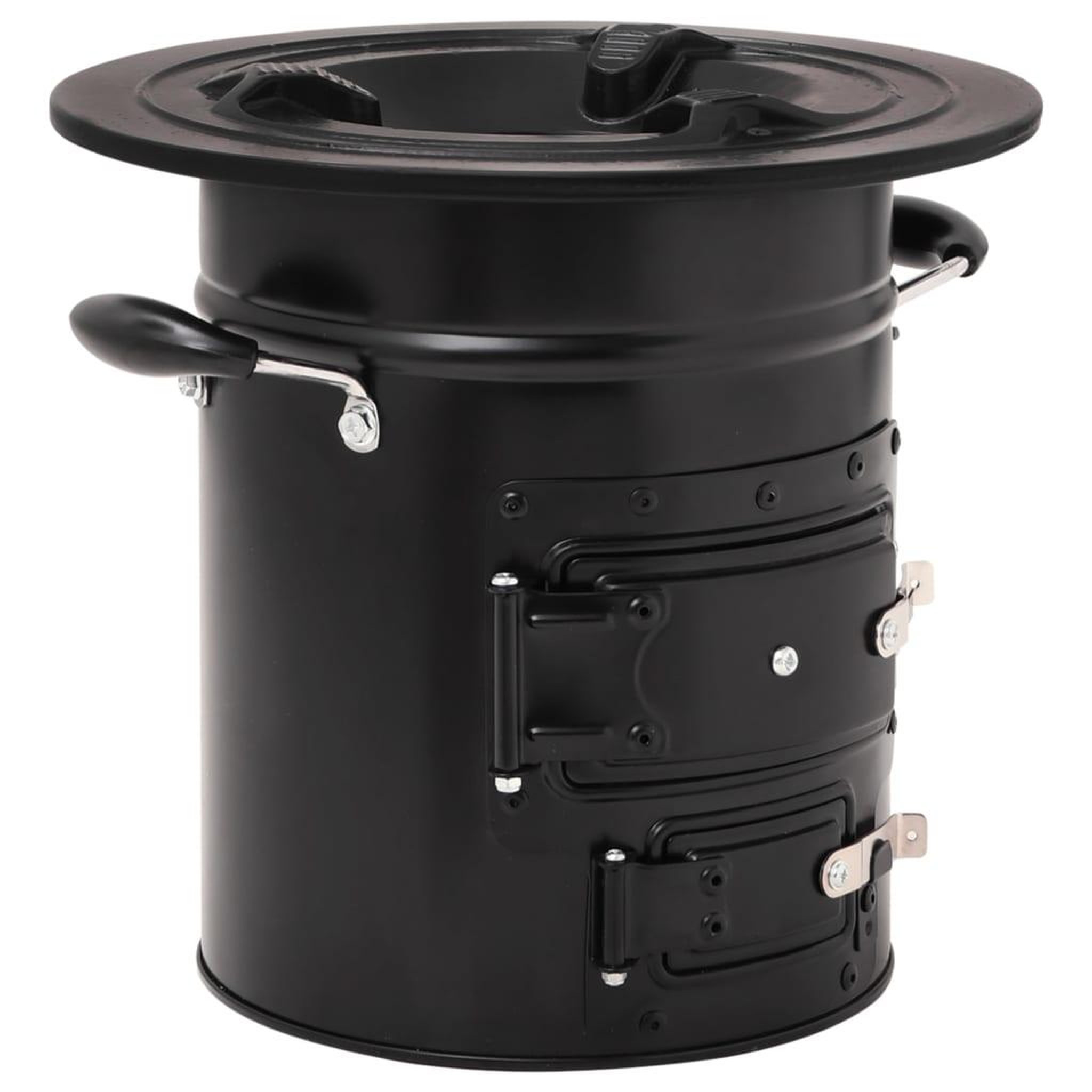 Voir la diapositive 3 : VIDAXL Poele a bois de camping Noir 50x33,5x30,5 cm Acier