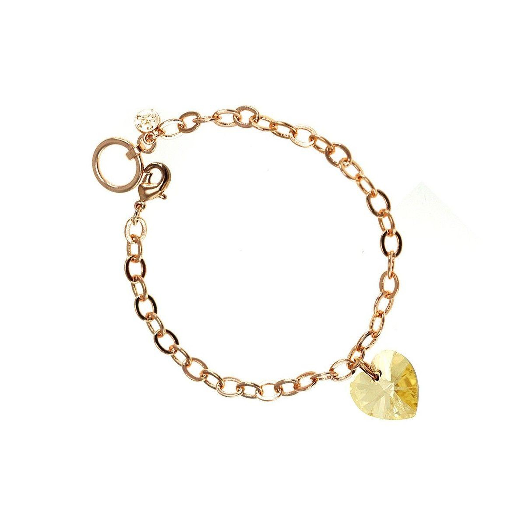 SC CRYSTAL Bracelet doré rosé et coeur golden SC Crystal orné de Cristaux scintillants