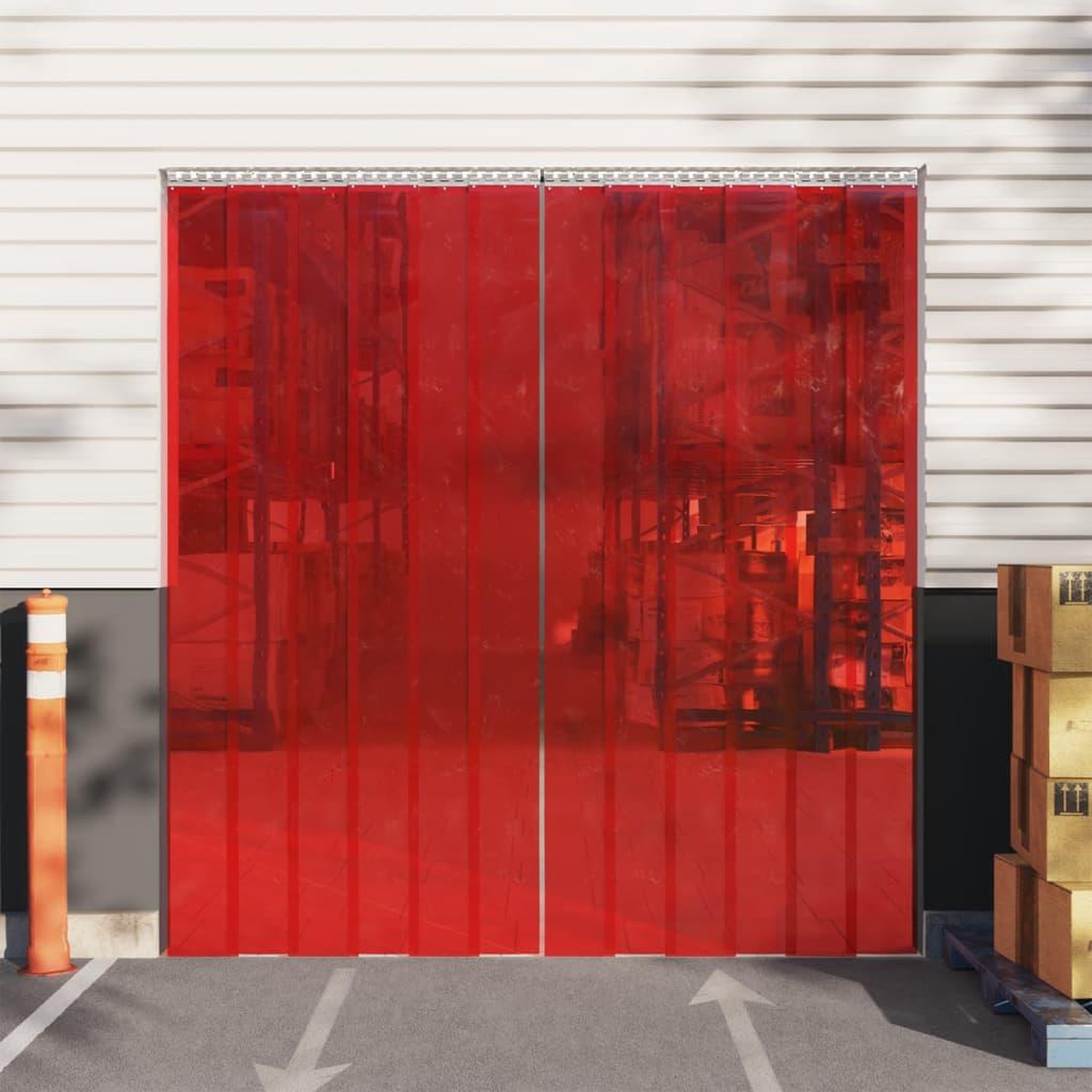VIDAXL Rideau de porte rouge 200 mmx1,6 mm 25 m PVC