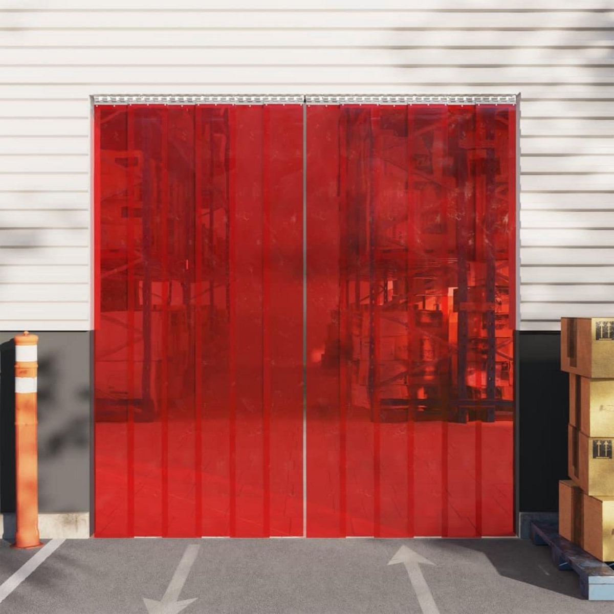 VIDAXL Rideau de porte rouge 200 mmx1,6 mm 25 m PVC