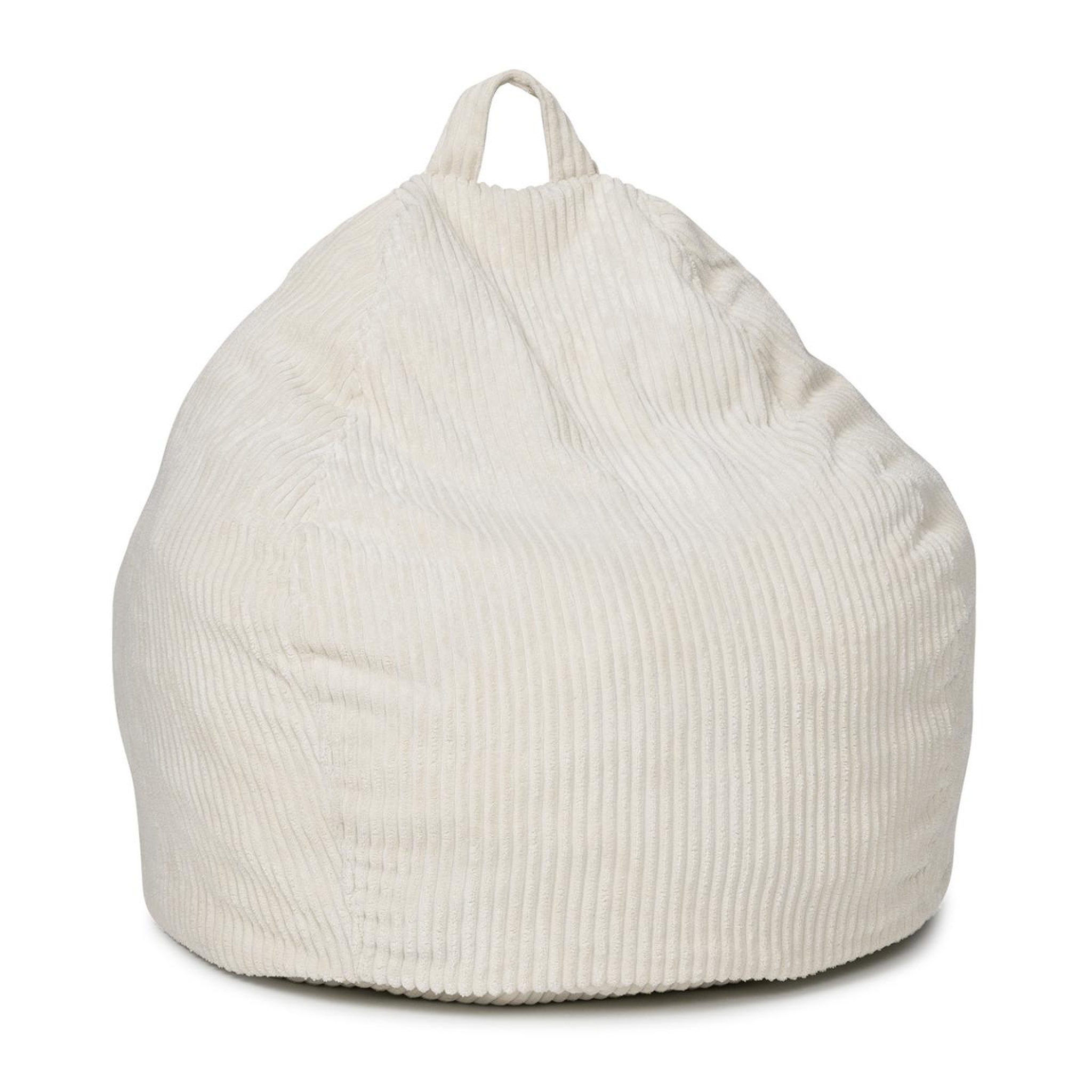 ID MARKET Pouf poire hortense en velours côtelé beige