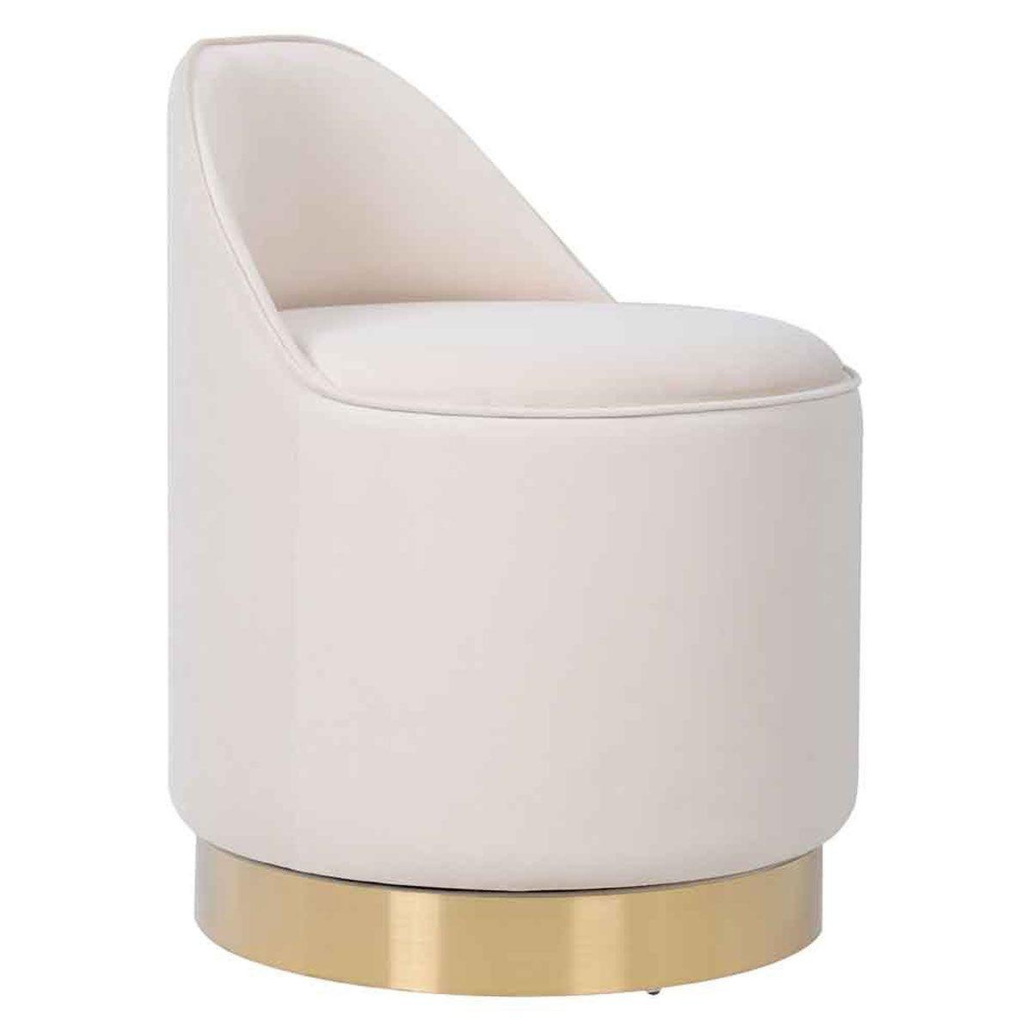 Voir la diapositive 1 : Paris Prix Tabouret pivotant en velours  viktor  68cm ivoire