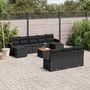 Voir la diapositive 1 : VIDAXL Salon de jardin 11 pcs avec coussins noir resine tressee