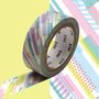 Masking Tape (MT) Masking tape motifs bandes colorés - 1,5 cm x 7 m