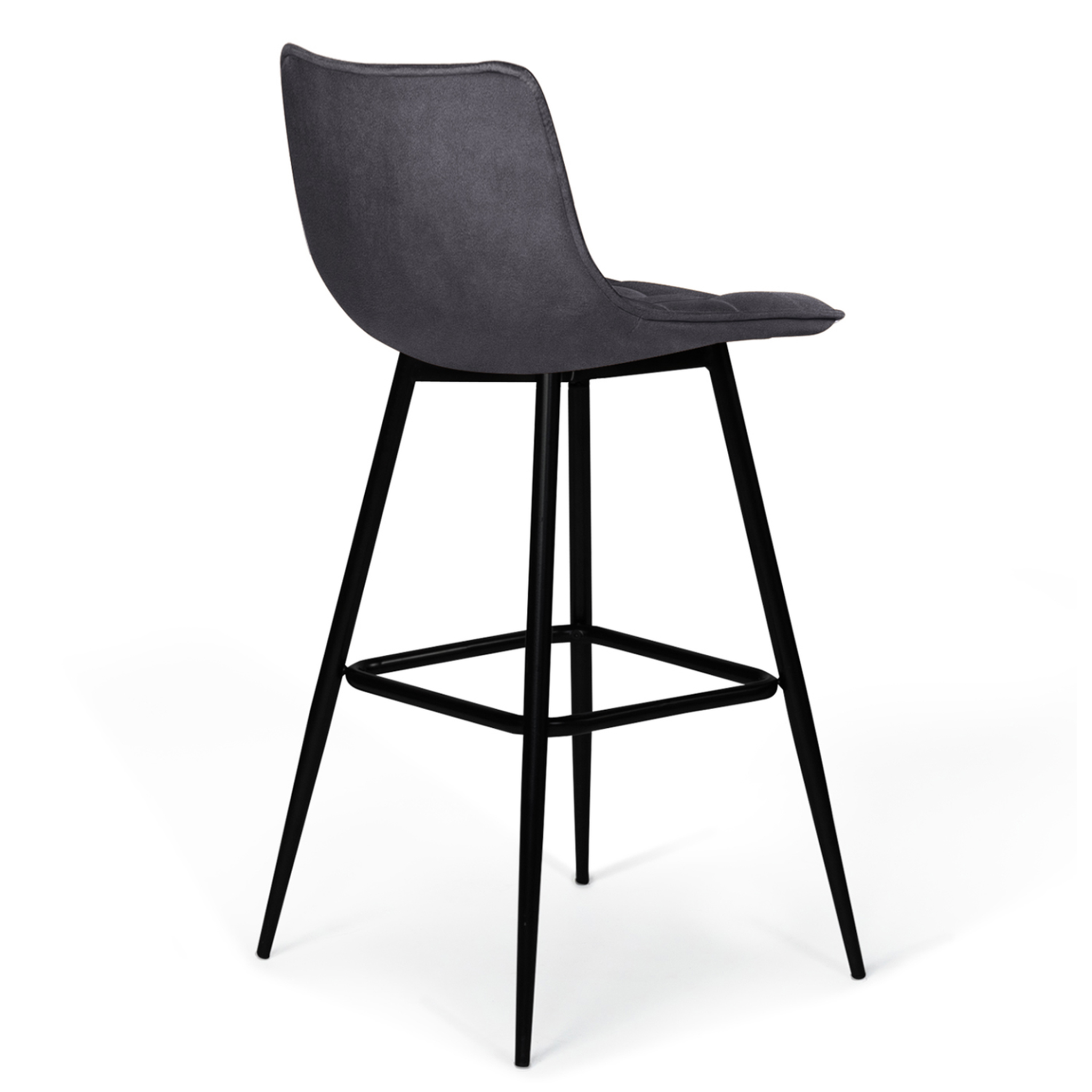 Voir la diapositive 4 : ID MARKET Lot de 4 tabourets de bar mady en velours mix color pastel bleu, gris clair, gris foncé, rose