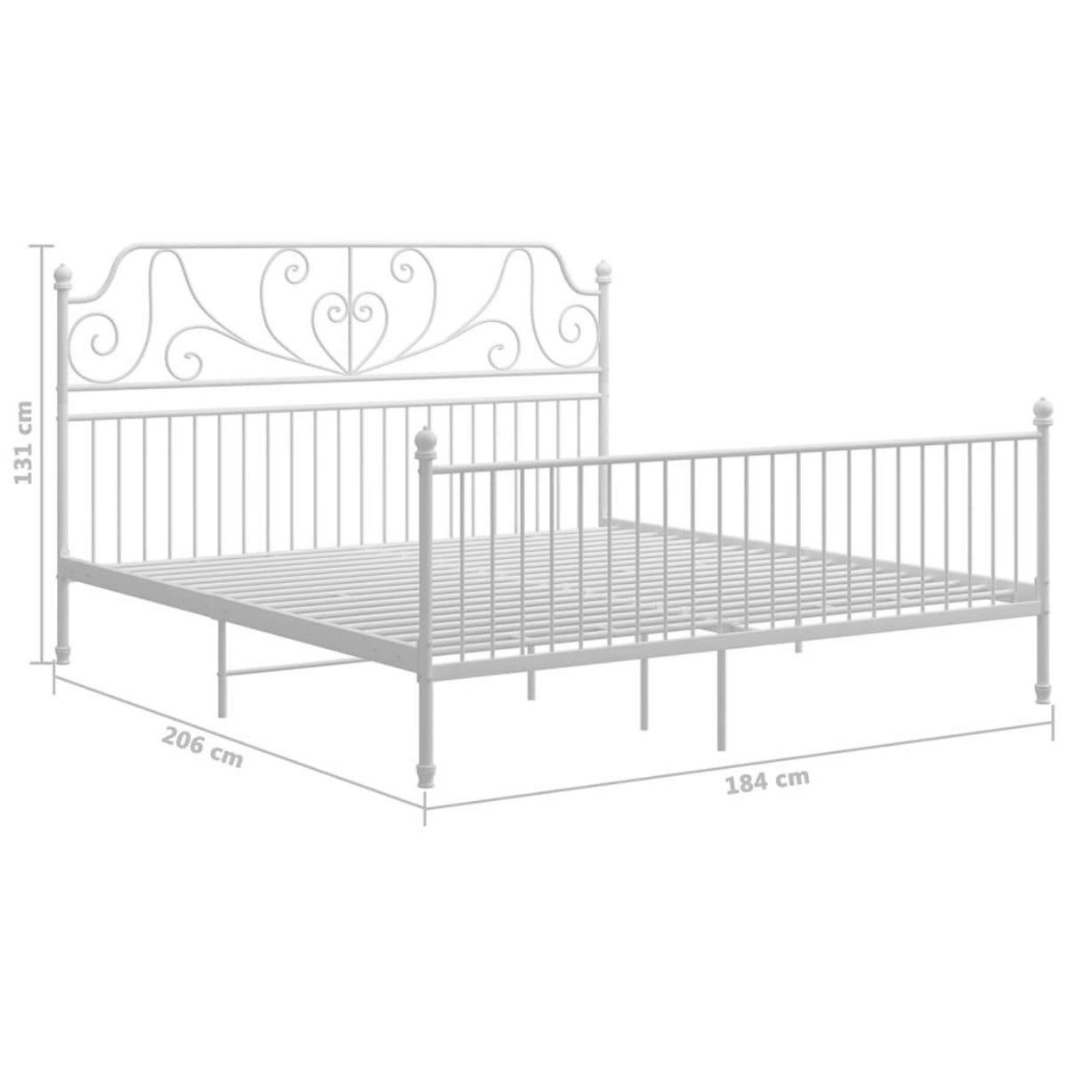 VIDAXL Cadre de lit sans matelas blanc metal 180x200 cm