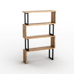 TOILINUX Etagère bibliothèque design industriel Ceylan - L. 80 x H. 128 cm - Noir