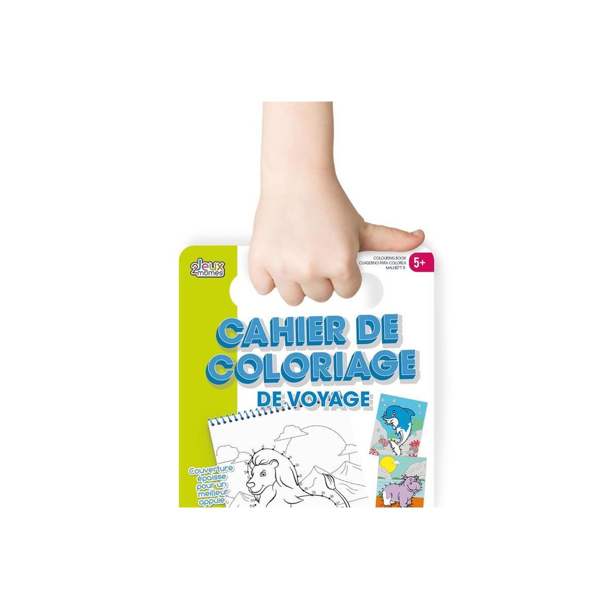 Voir la diapositive 3 : Jeux 2 momes Cahier de Coloriage  Poignée  15x25cm Blanc
