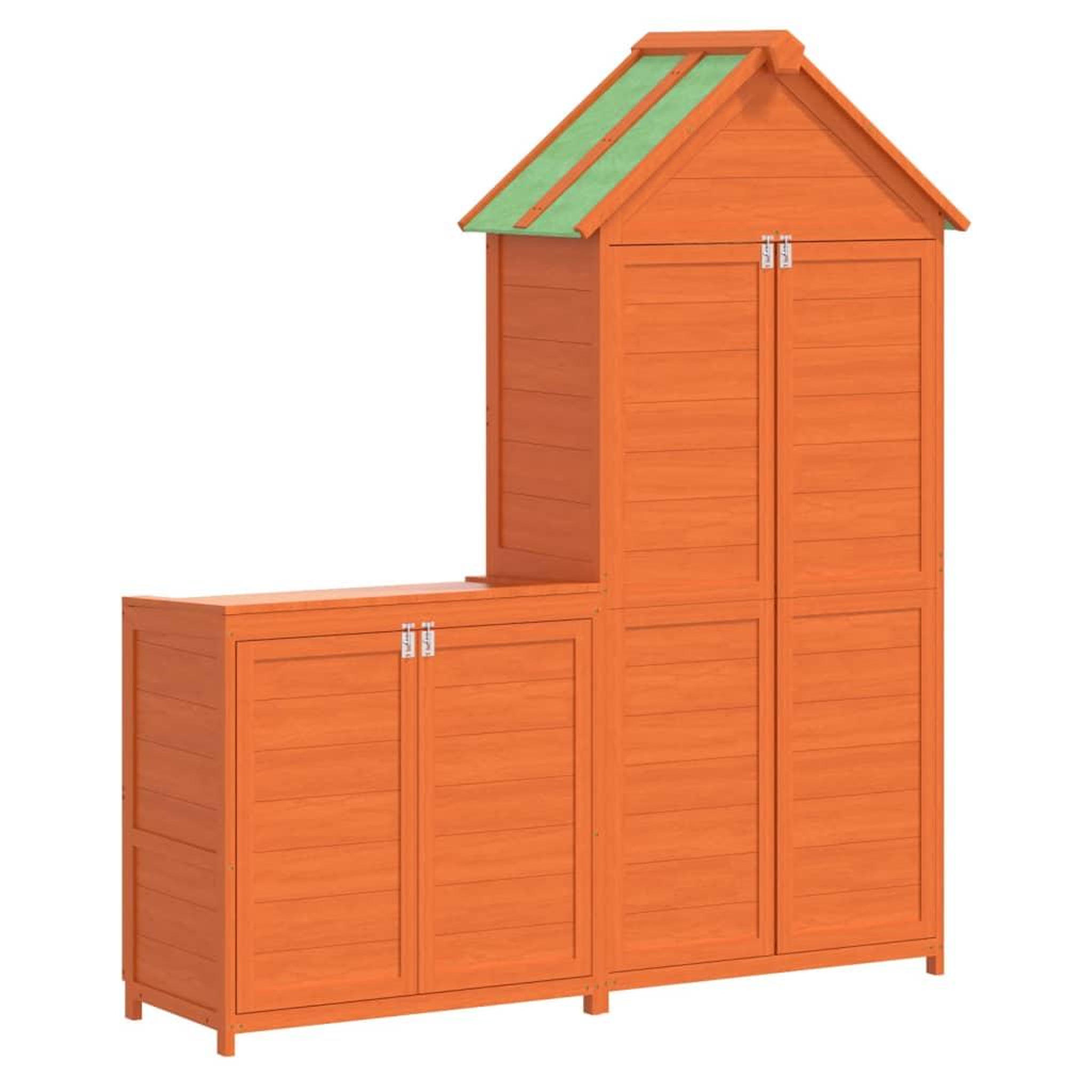 Voir la diapositive 2 : VIDAXL Ensemble de remise a outils de jardin 2 pcs marron pin massif