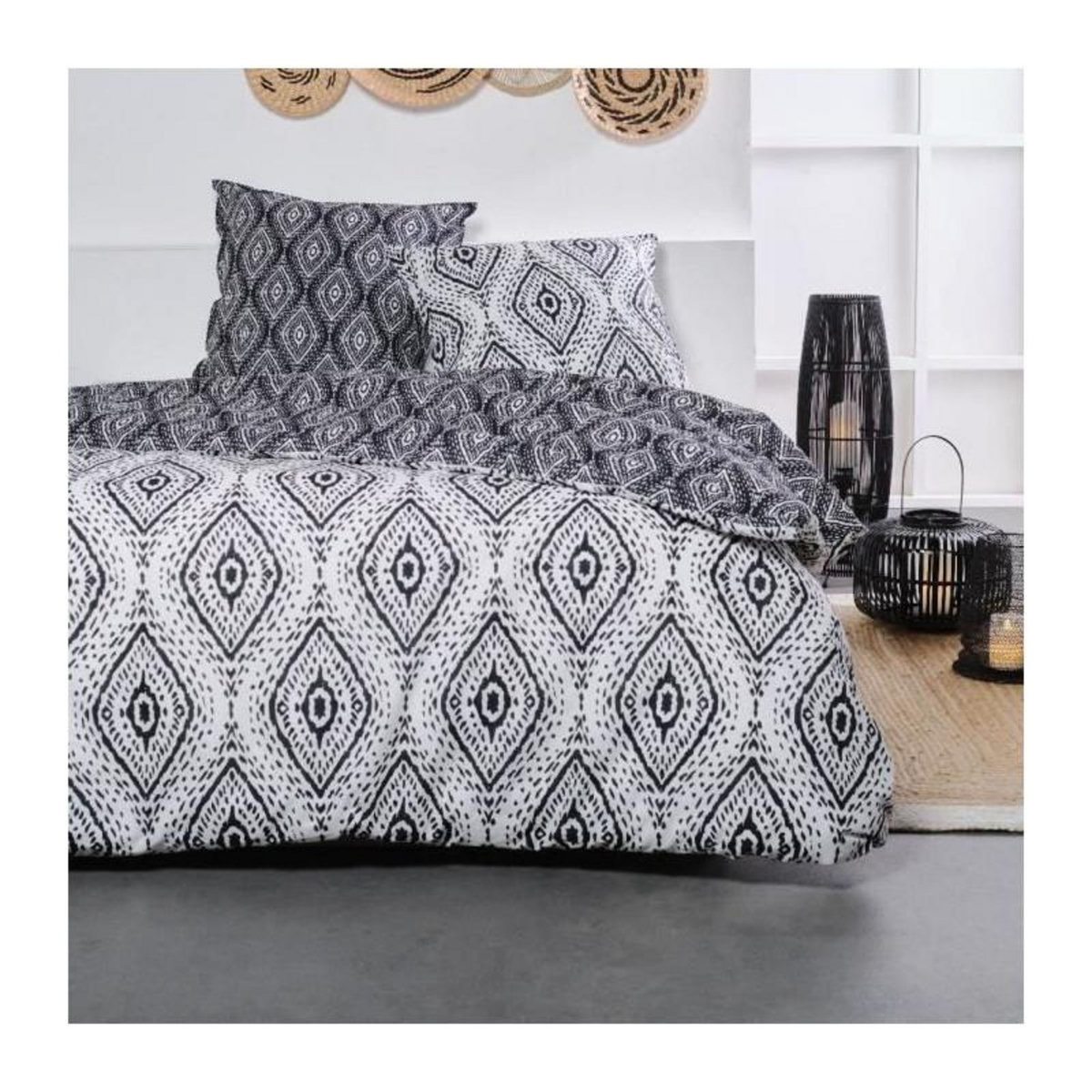 Today Parure de lit - TODAY Sunshine - 240x220 cm - 2 personnes - coton imprimé ethnique