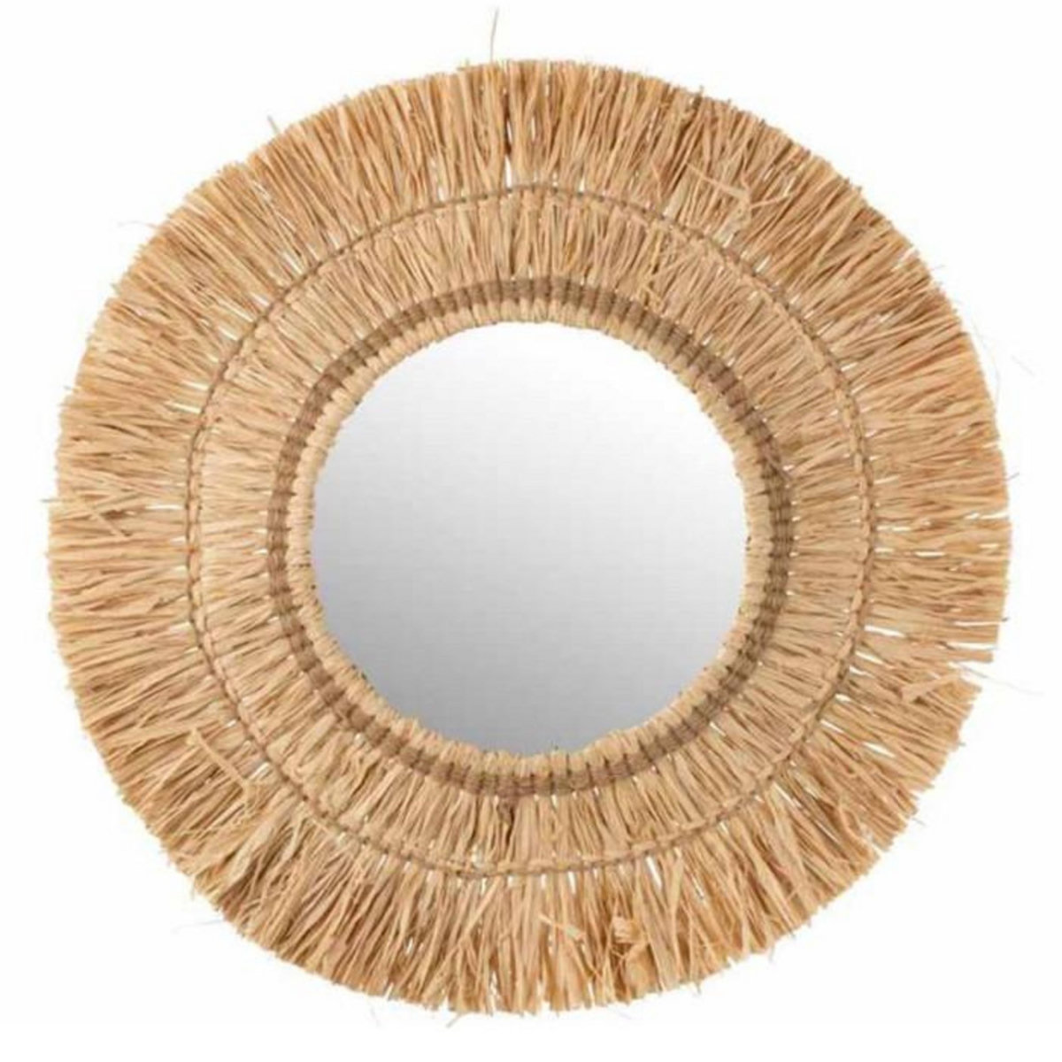 Paris Prix Miroir Mural Design  Raphia  65cm Naturel